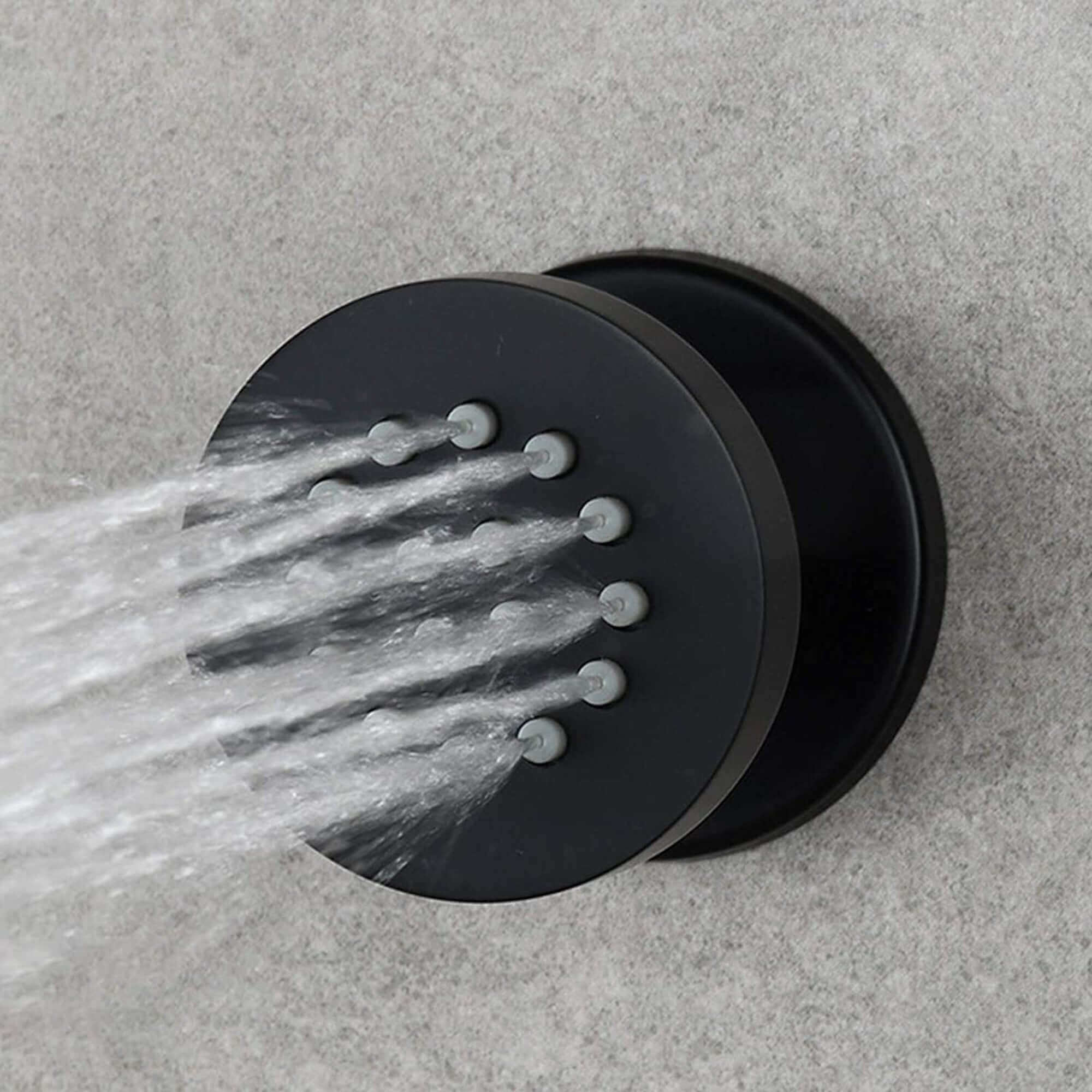 4 x round shower body jets - matt black - Image 2