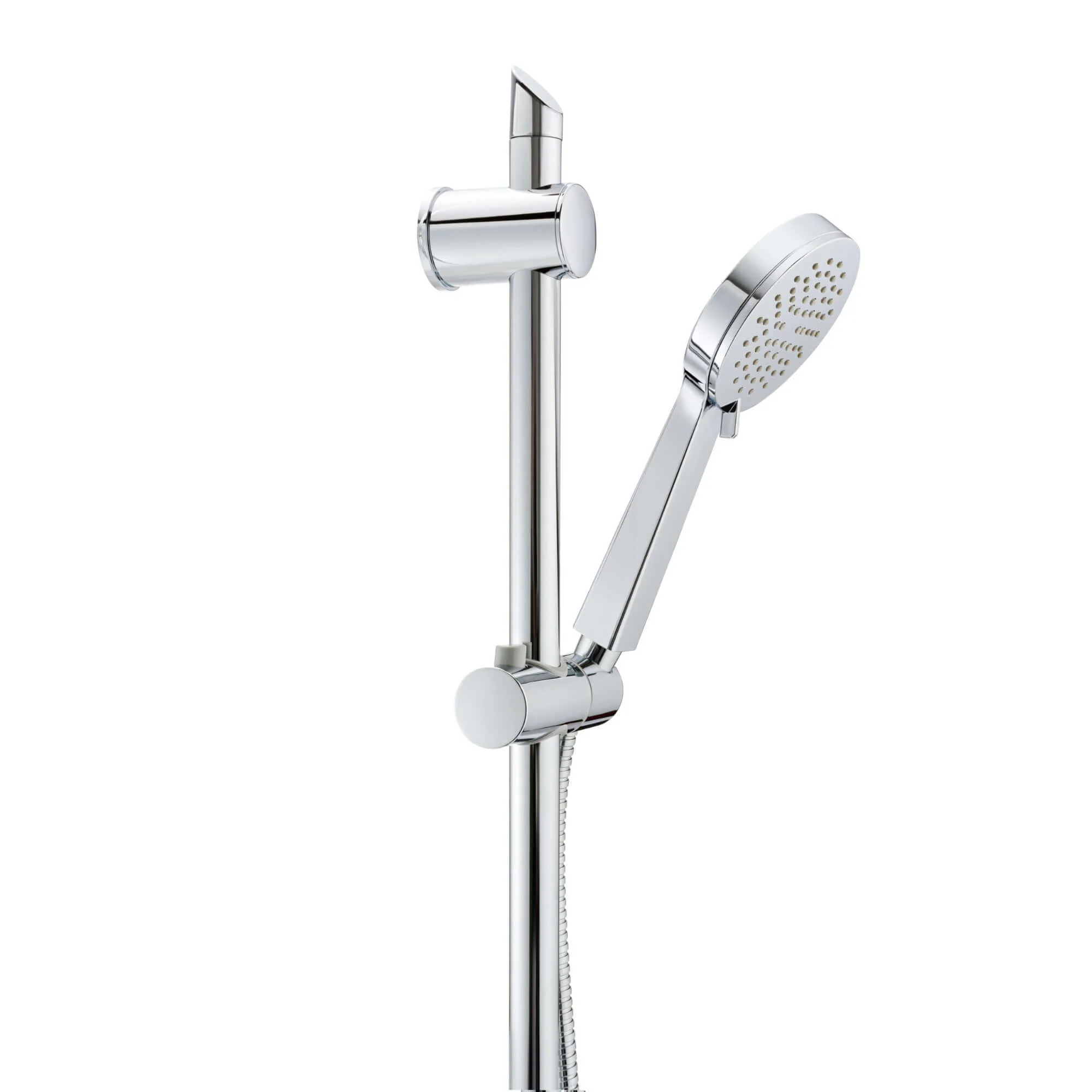 Adjustable Shower Slider Riser Rail Kit With 3 Setting Shower Head, Hose - Chrome - Image 4