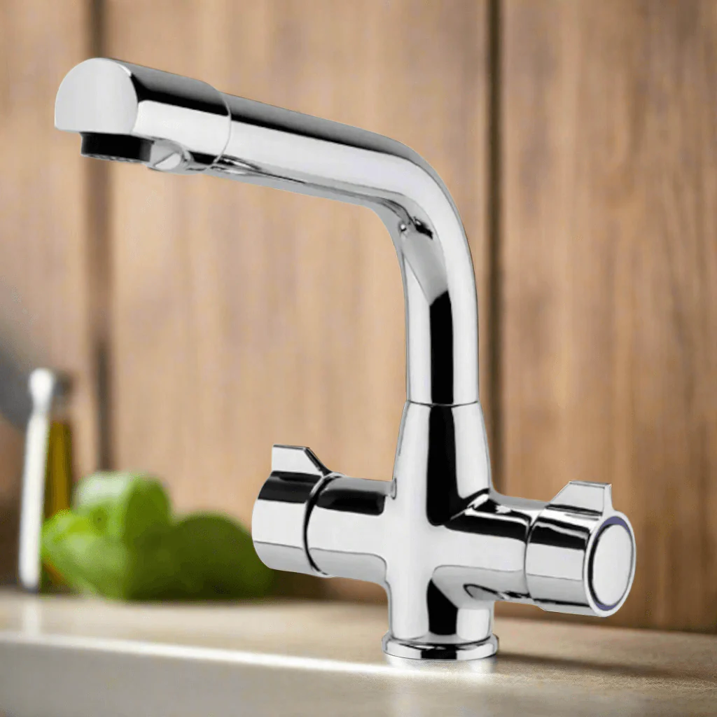 Alpha dual flow kitchen sink tap twin lever - chrome - Image 3