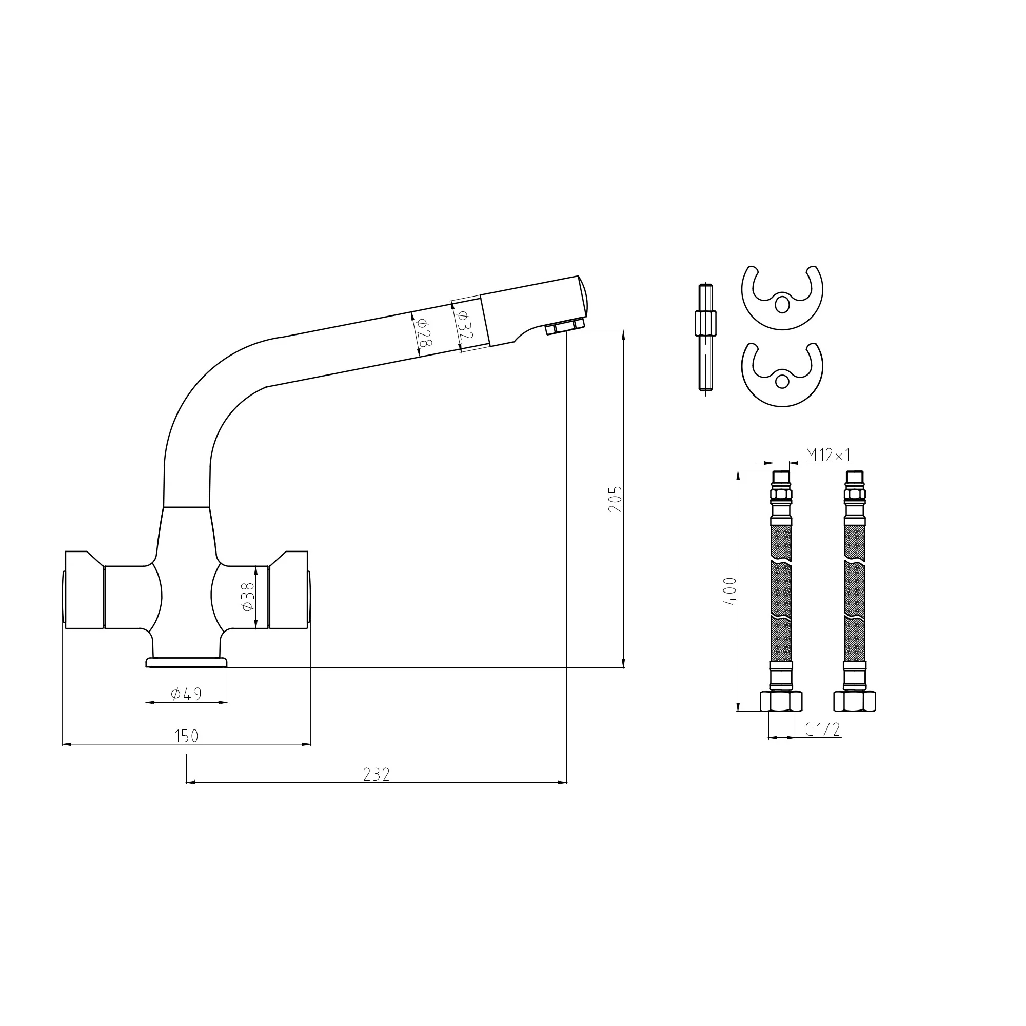 Alpha dual flow kitchen sink tap twin lever - white - Image 5