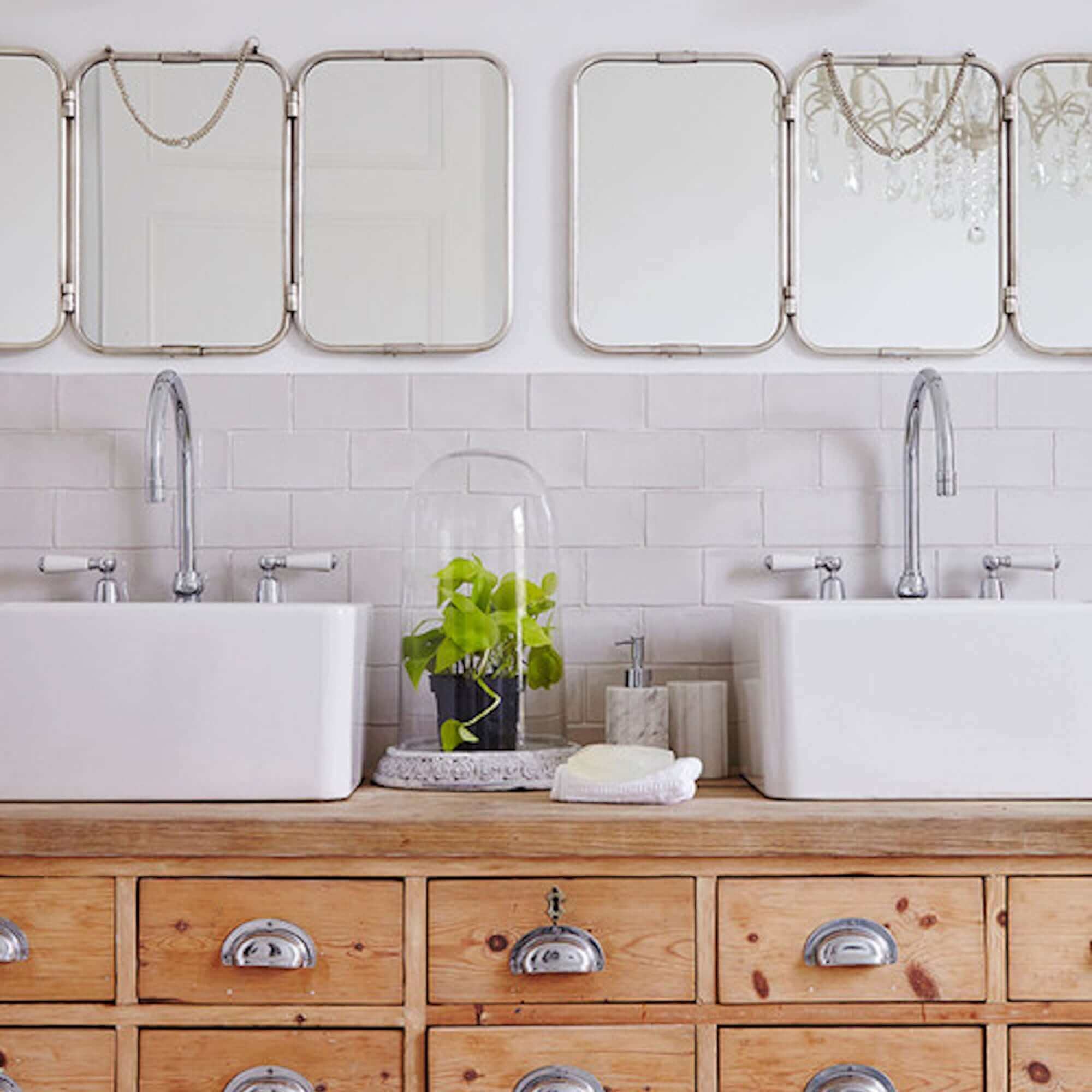 Astbury traditional bridge kitchen mixer  tap with white ceramic levers deck mounted - chrome - Image 3