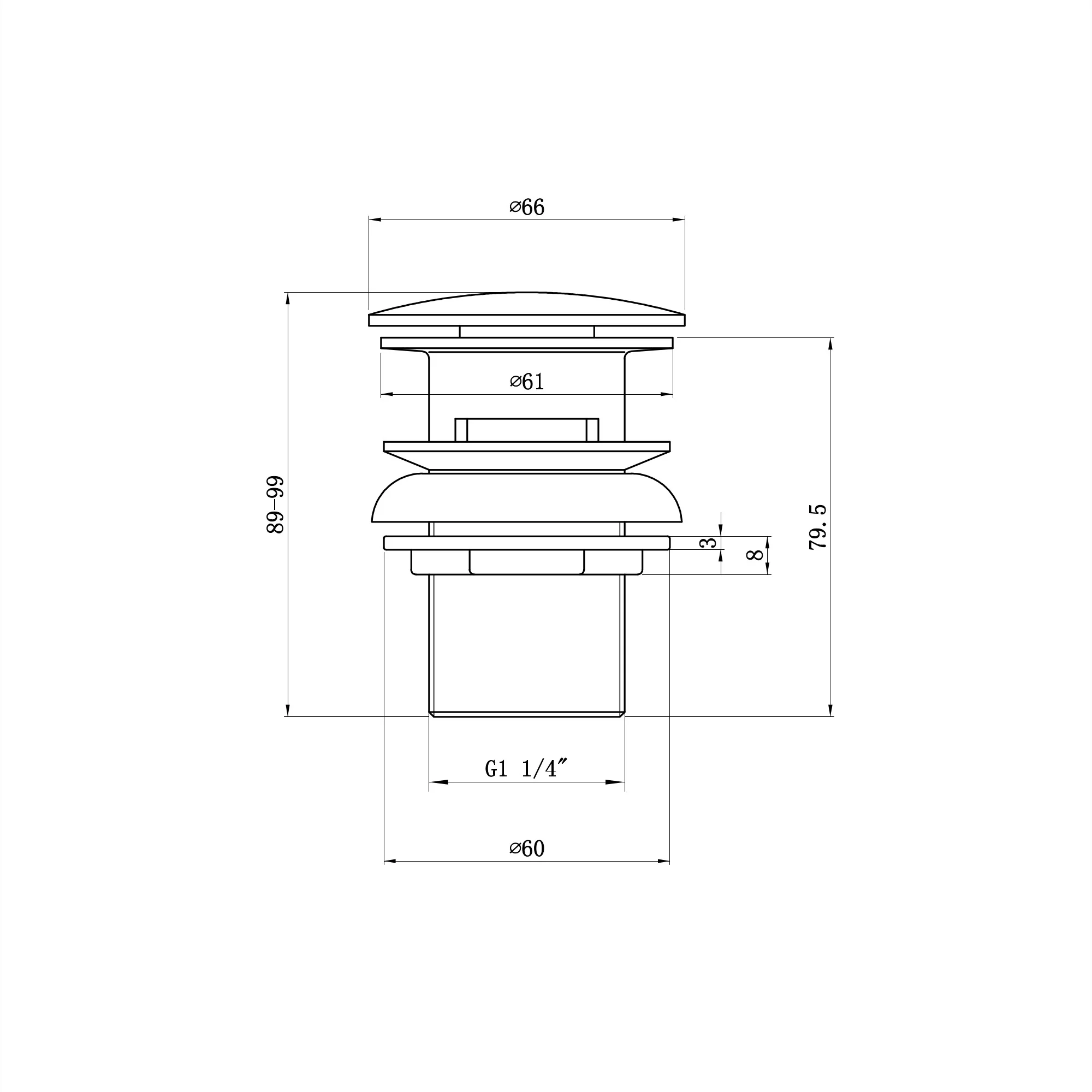 Athena contemporary square basin sink mixer tap + slotted waste - gunmetal grey - Image 5