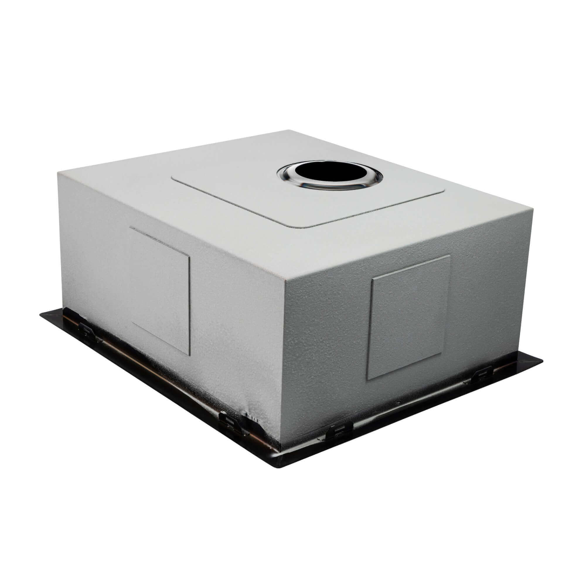 Axia 500mm x 430mm 1.0 bowl undermount or topmount kitchen sink with overflow - gunmetal grey stainless steel - Image 4