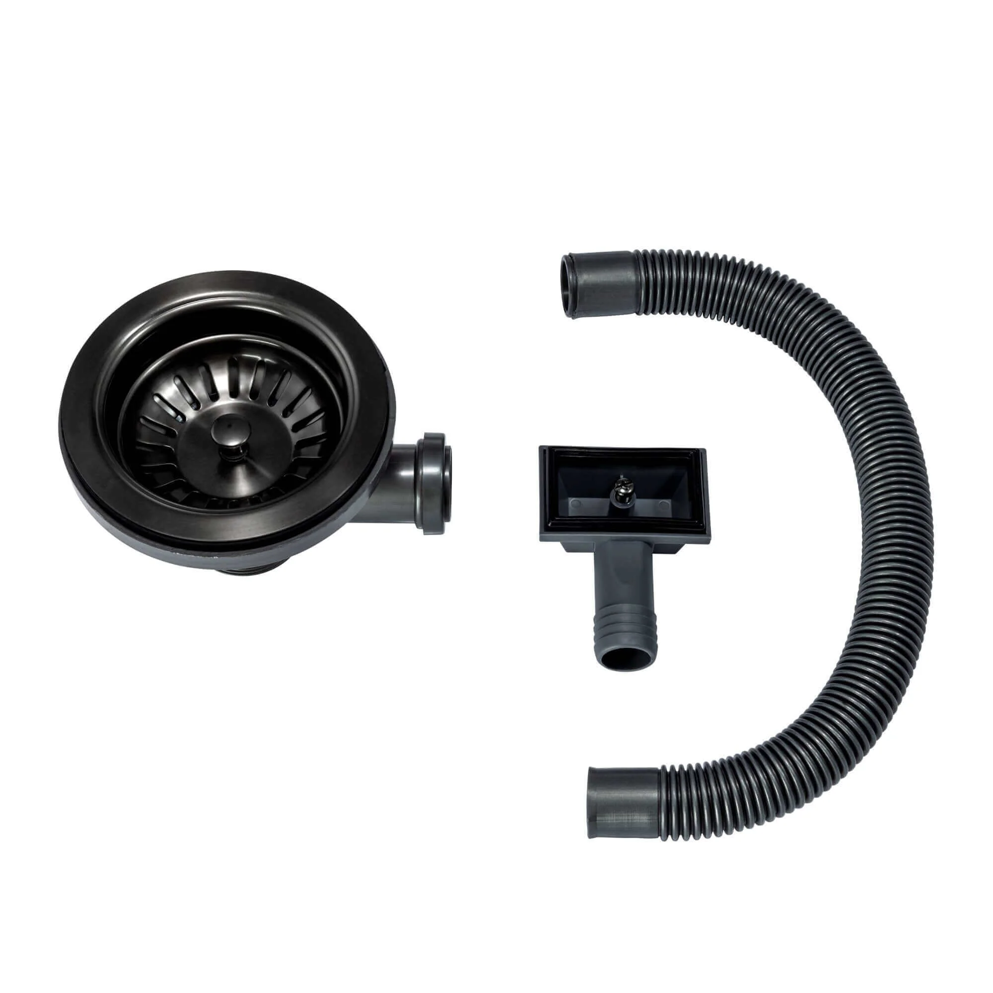 Axia 500mm x 430mm 1.0 bowl undermount or topmount kitchen sink with overflow - gunmetal grey stainless steel - Image 5