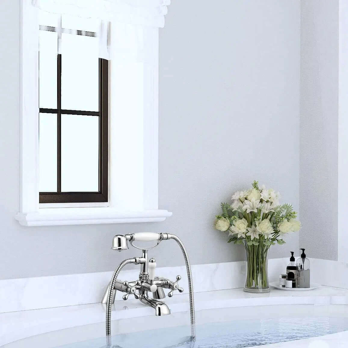 Beaumont Chrome Traditional Bath Shower Mixer Tap Crosshead - Image 7