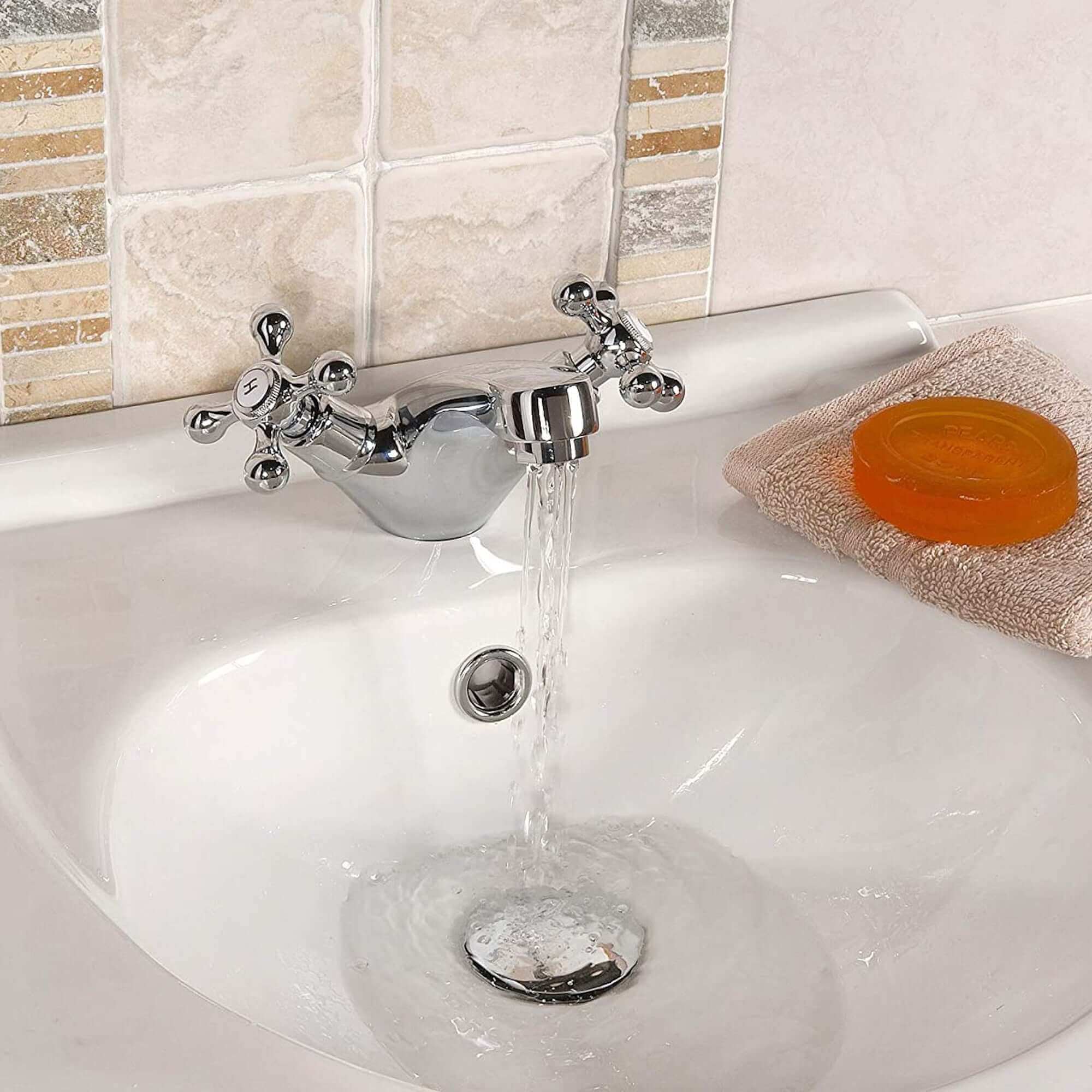 Beaumont victorian mono basin mixer tap crosshead - chrome - Image 4