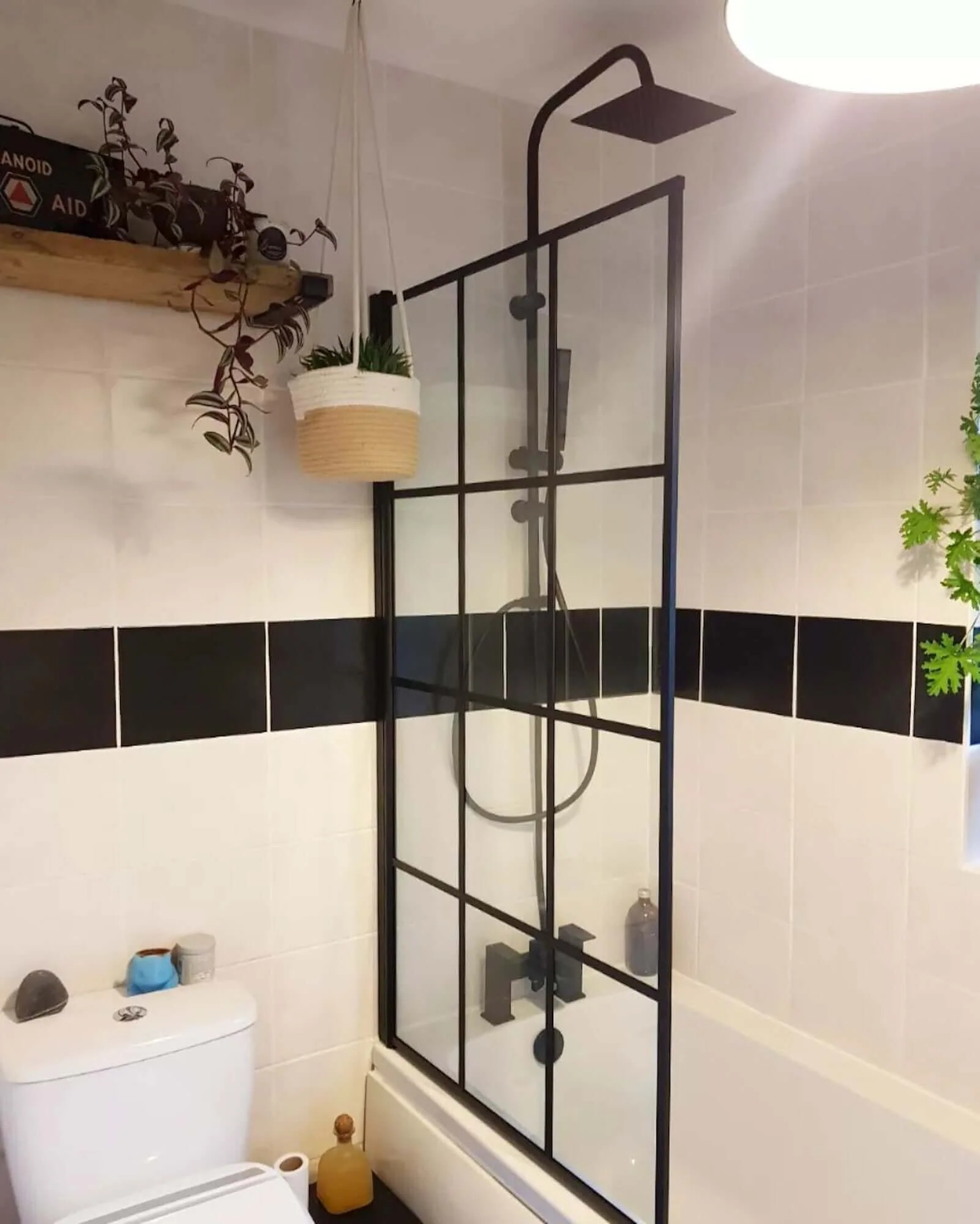 Matt Black Bath Shower Mixer Tap (Plaza - With Dual Rigid Riser) - Image 4
