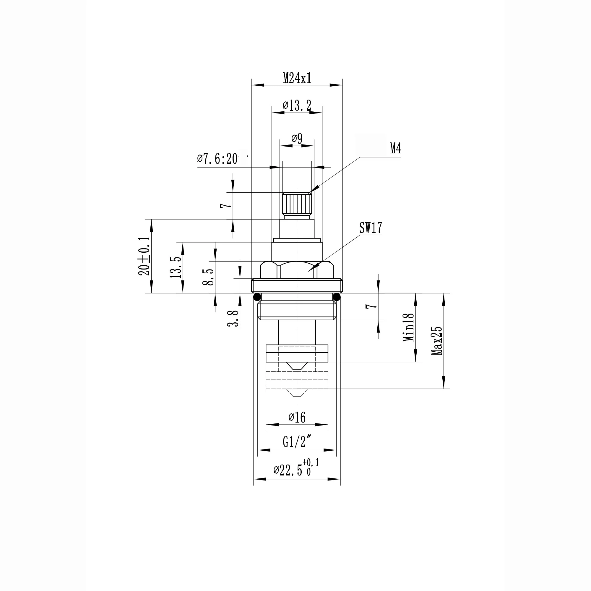 Brass 1/2" single valve - basin mixer taps Beaumont, basin mixer or twin hot & cold basin taps Camberley - Image 2