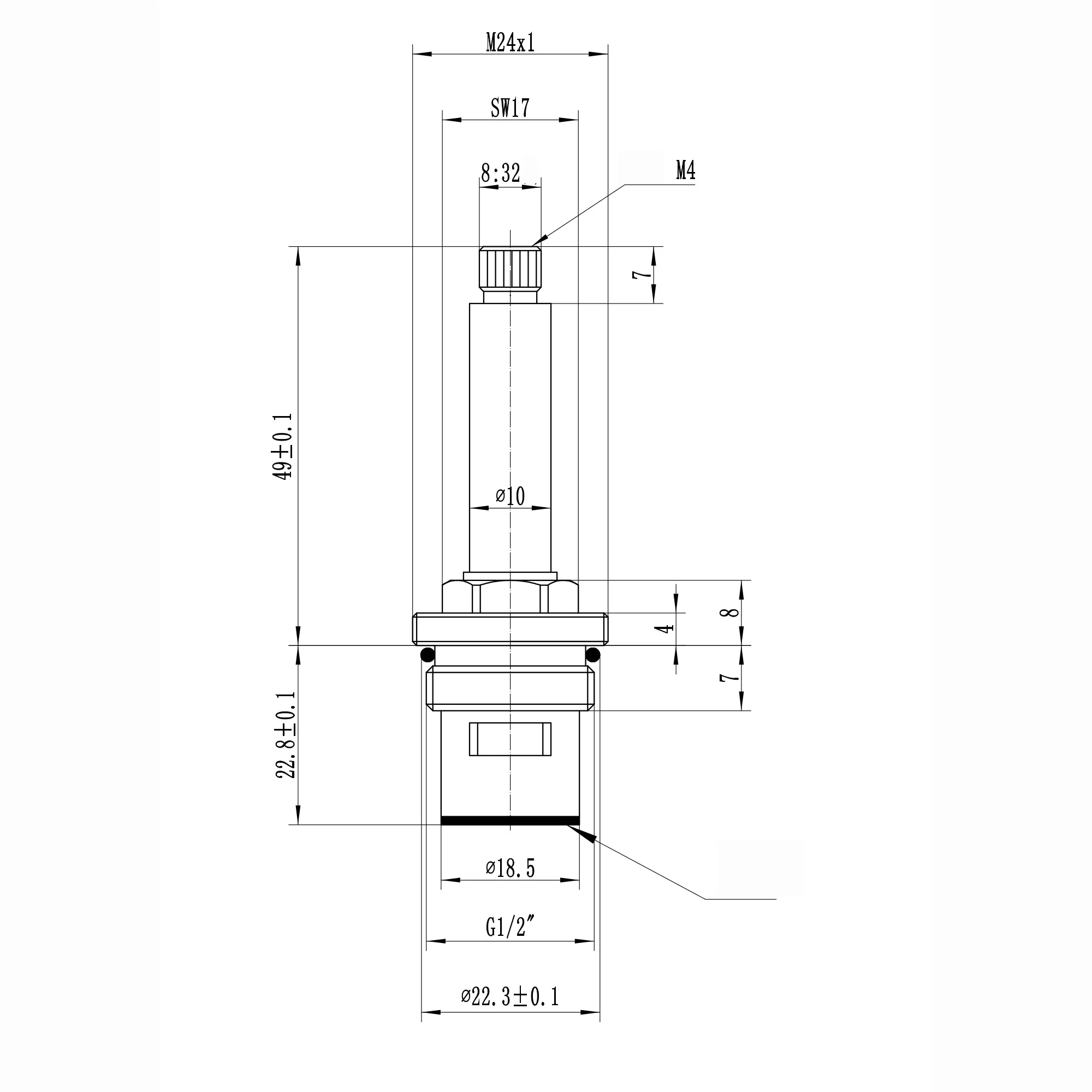 Brass 1/2" single valve - basin mixer, twin basin, twin bath, bath mixer tap, (not bidet) Downton - HOT - Image 2