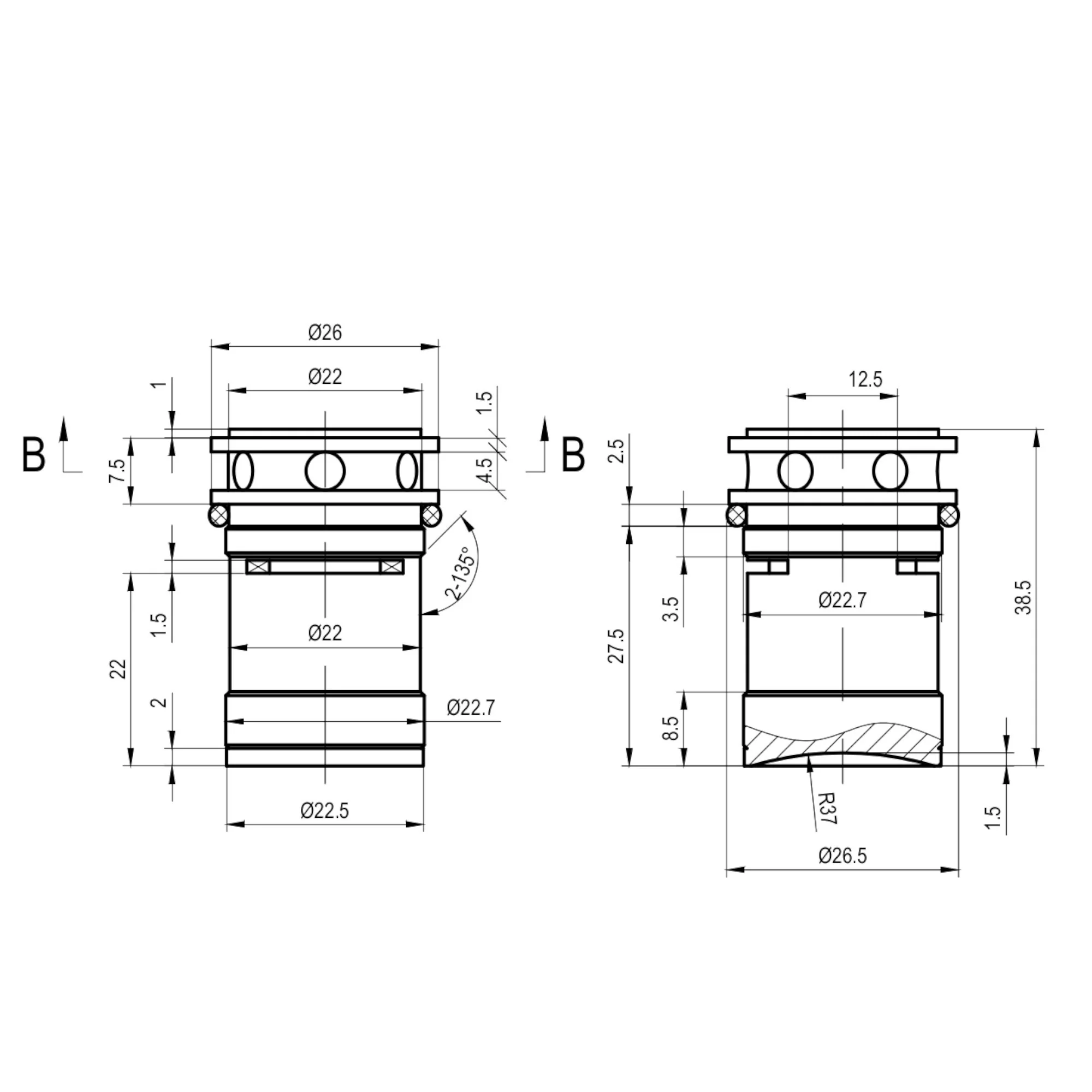 Brass non-concussive single valve - BT4000, BT4023 (older model), BT4100, BT4200 - Image 2