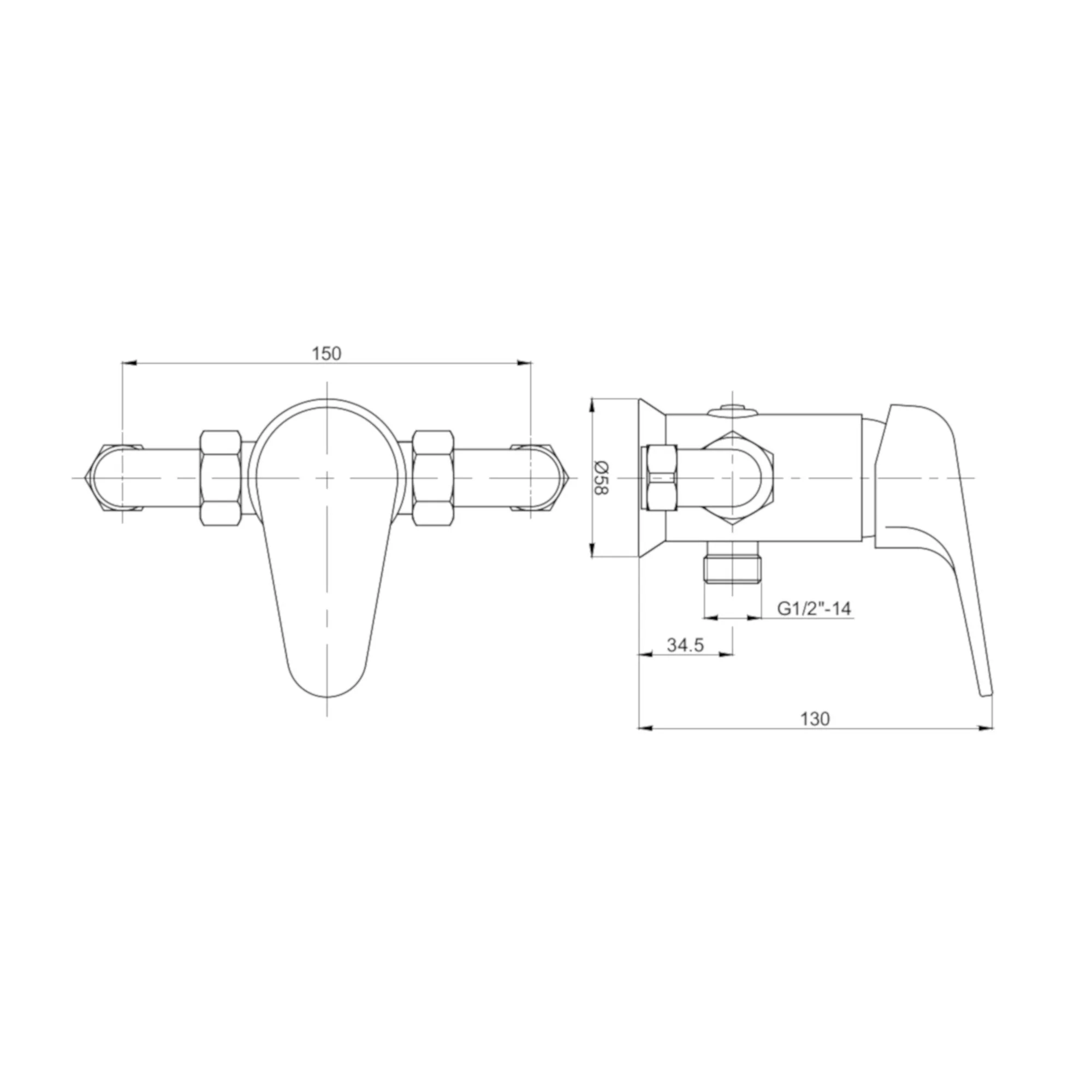 Bromley exposed shower mixer valve tap - chrome - Image 5