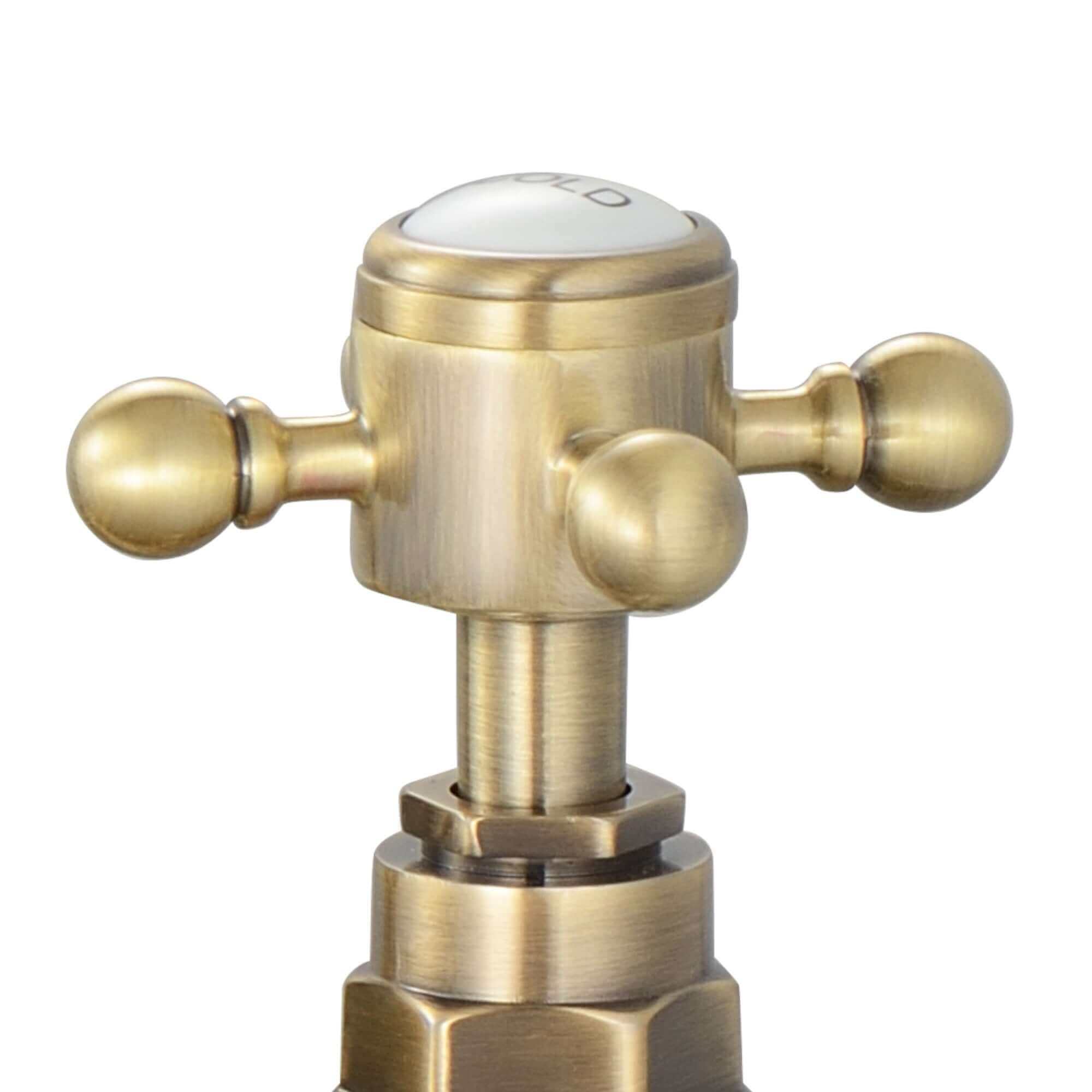 Camberley traditional bath mixer tap crosshead - antique brass - Image 3