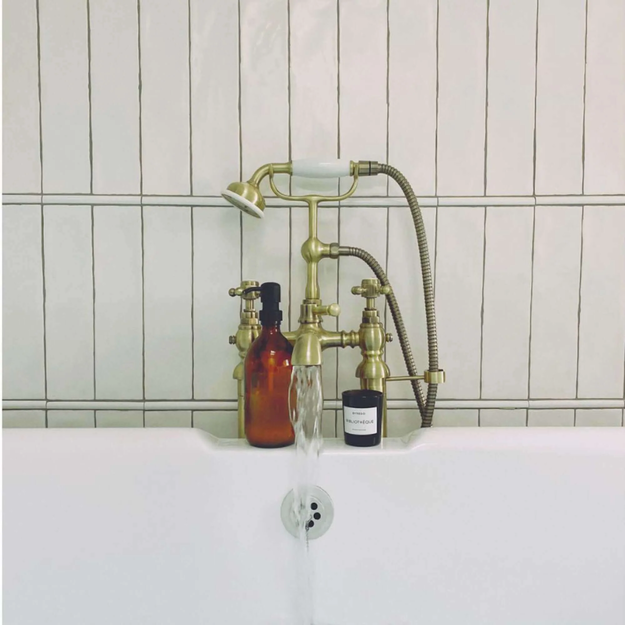 Camberley traditional bath shower mixer tap crosshead - antique brass - Image 5