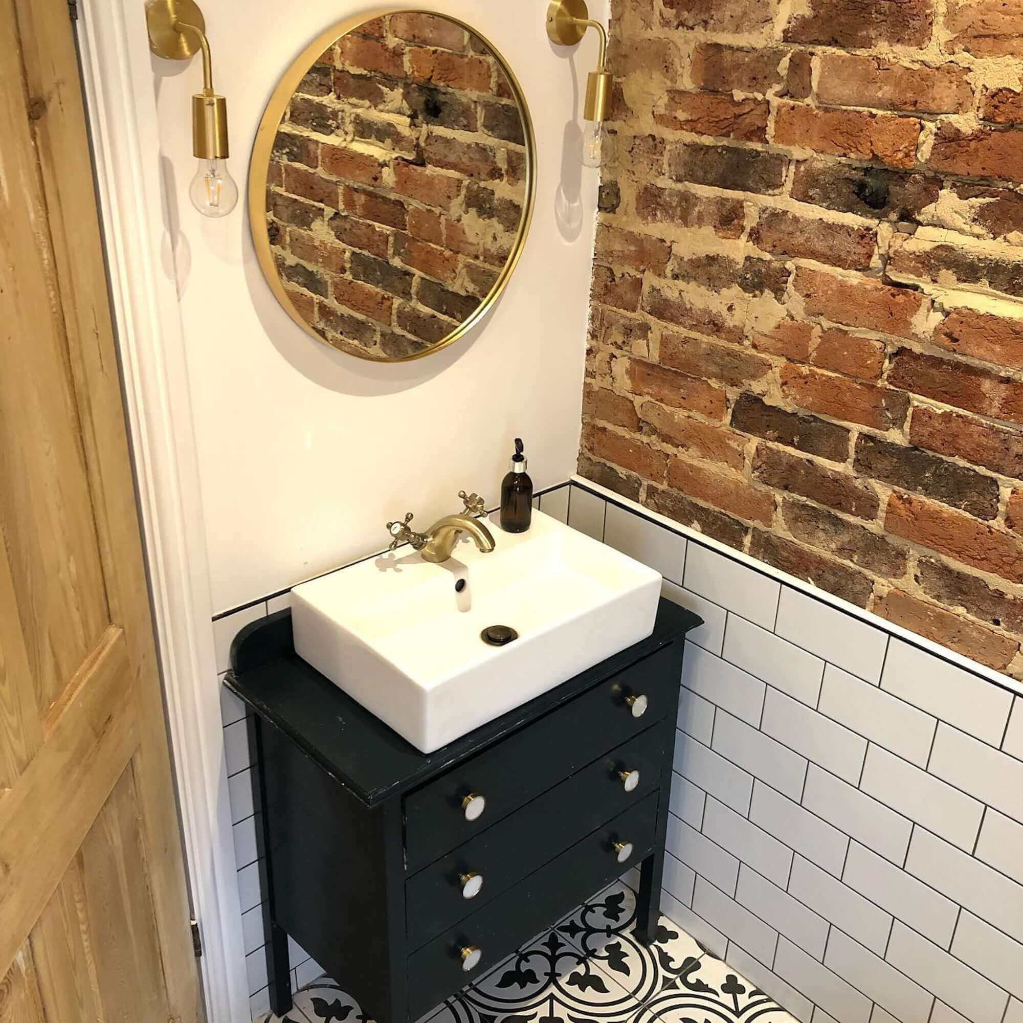 Camberley traditional cross basin mixer tap with slotted waste - antique brass - Image 6