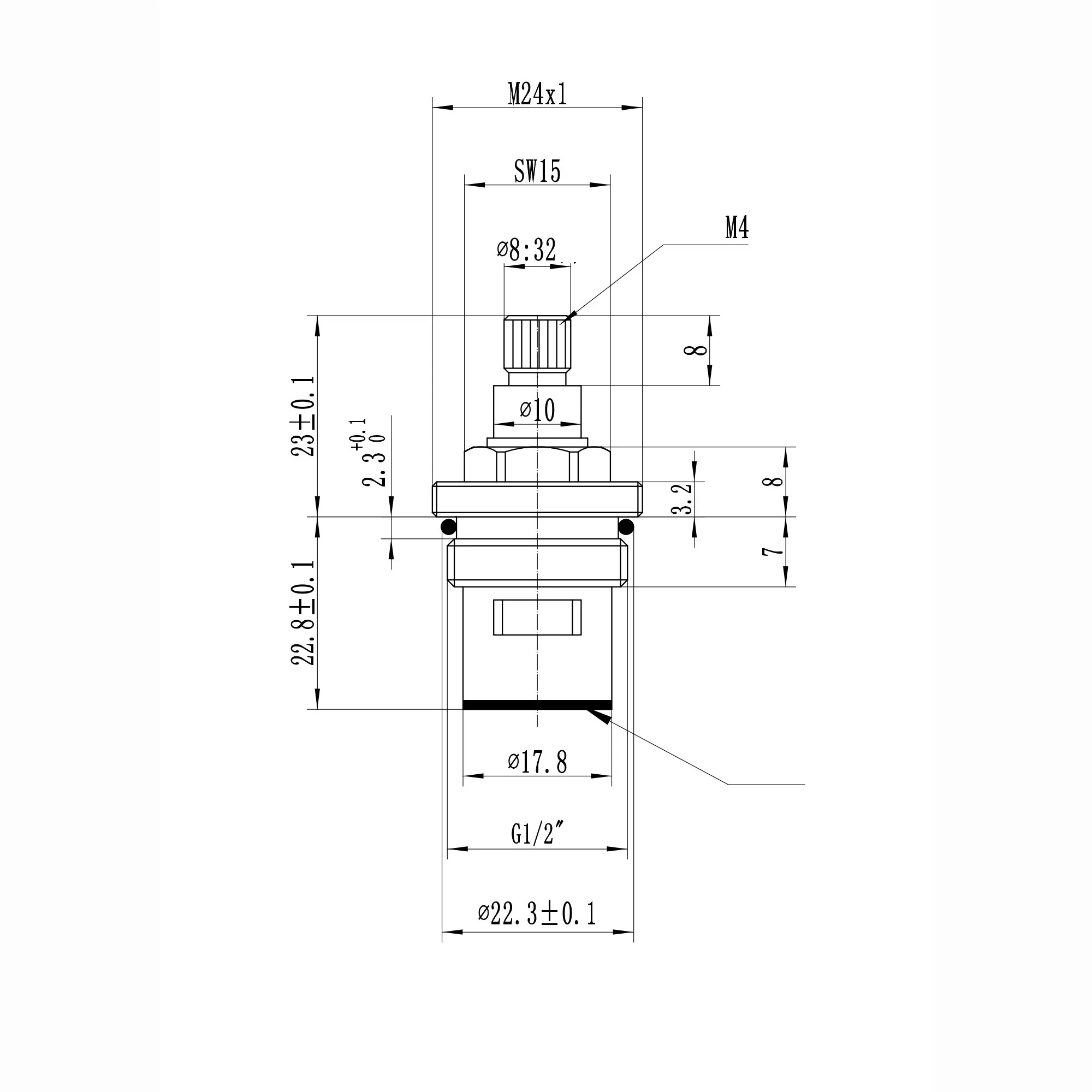 Ceramic disc brass valve 1/2", quarter turn - Astbury, Brompton - COLD - Image 3