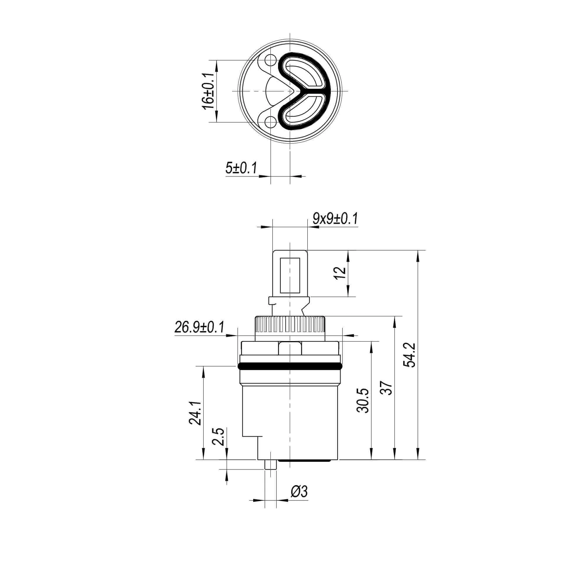 Ceramic disc cartridge valve - basin mixer Athena - Image 2