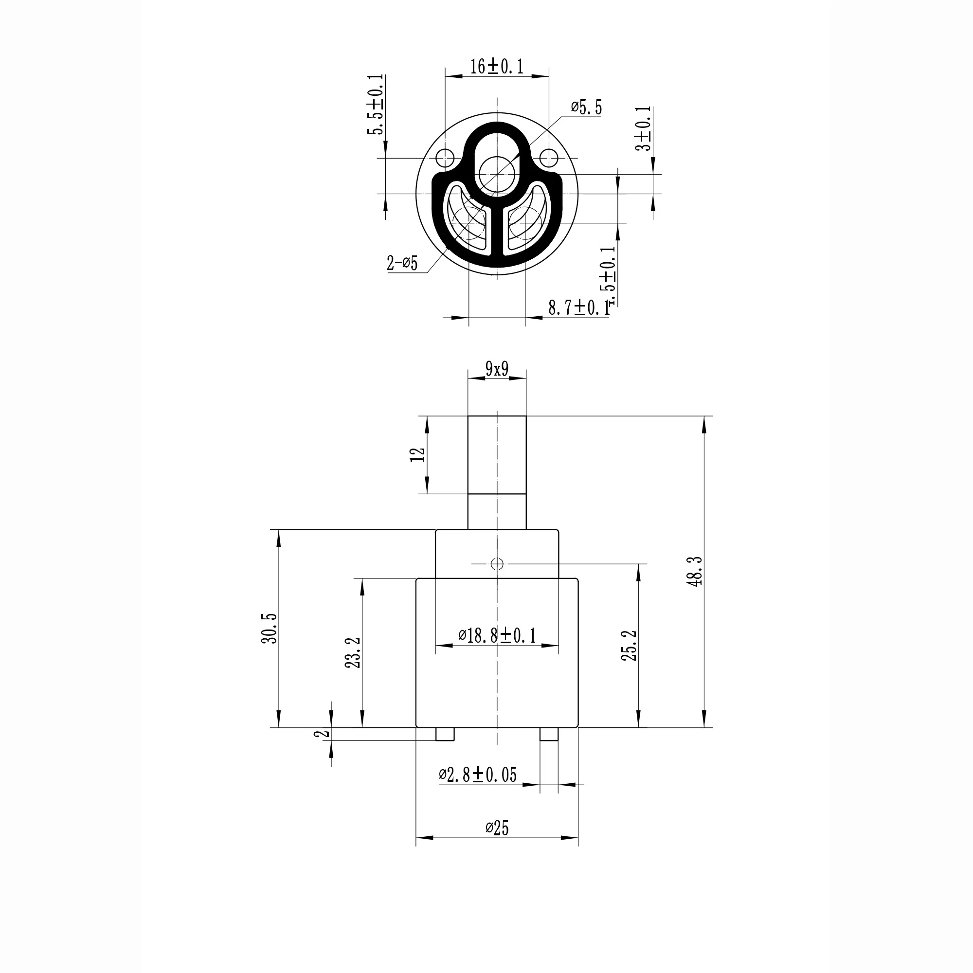 Ceramic disc cartridge valve - basin mixer Zara - Image 2
