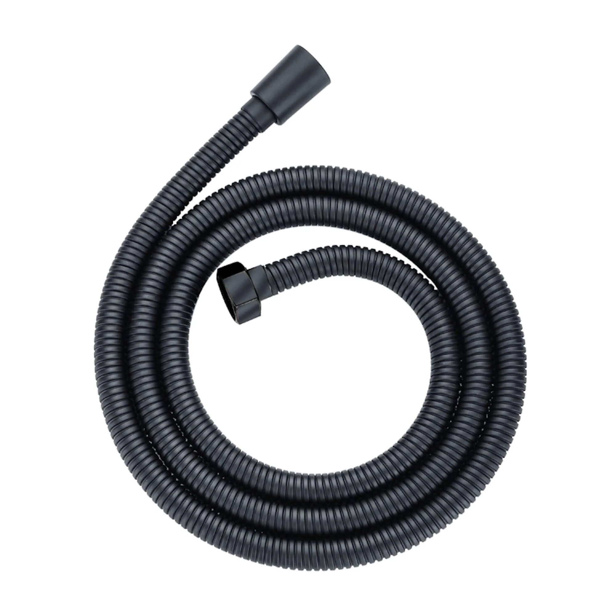 Contemporary Shower Slider Riser Rail Kit With 3 Function Shower Head, Hose and Wall Elbow - Matt Black - Image 3