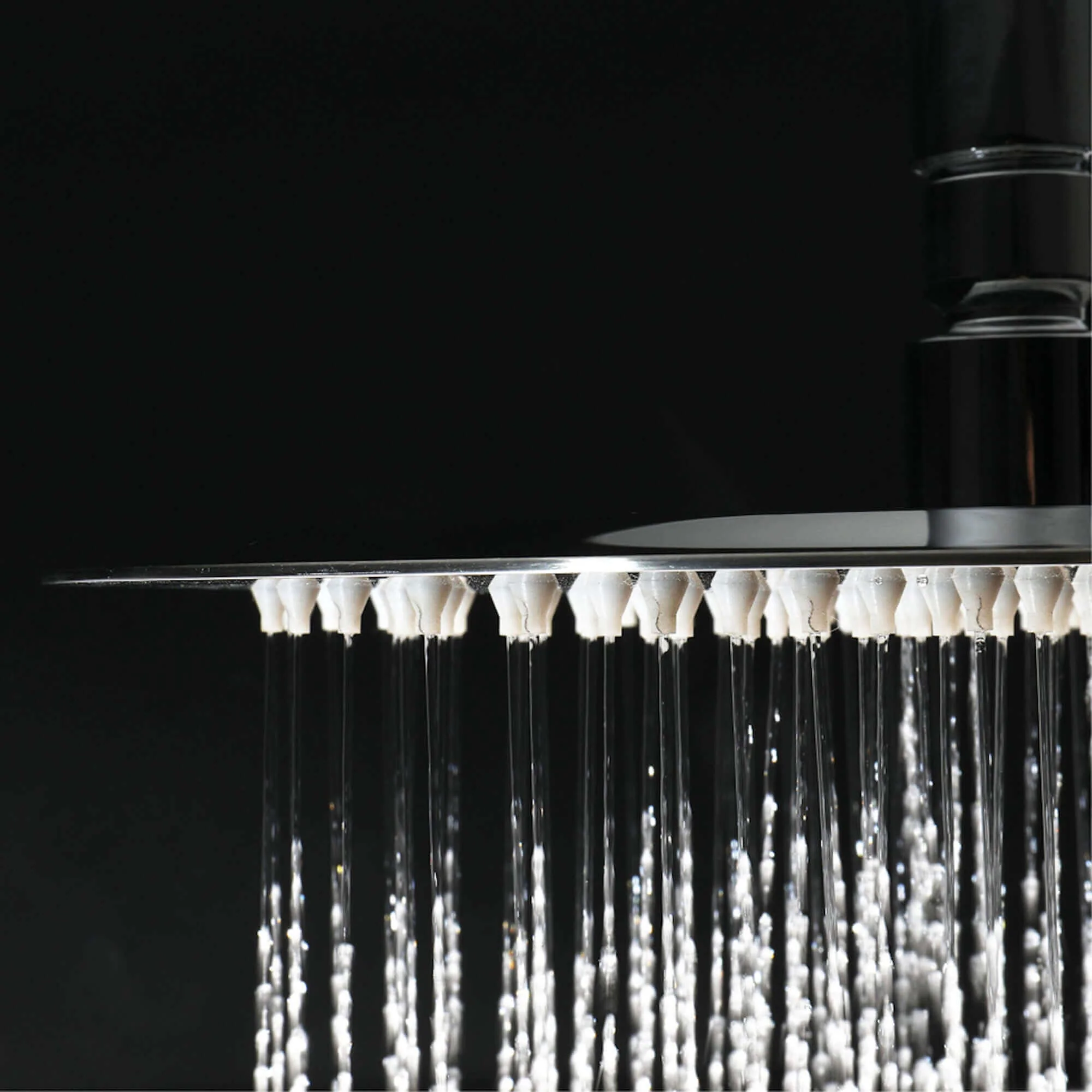 Contemporary Wall Fixed Round Ultra Slim Stainless Steel Shower Head 12" With Shower Arm - Chrome - Image 5
