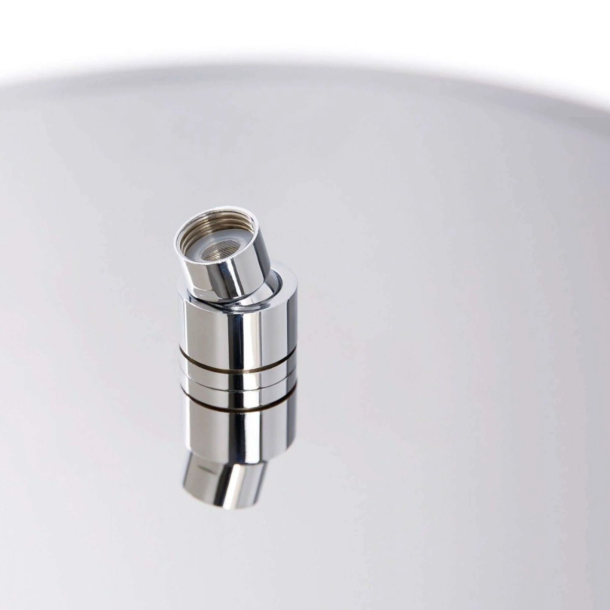 Contemporary Wall Fixed Round Ultra Slim Stainless Steel Shower Head 16" With Shower Arm - Chrome - Image 4