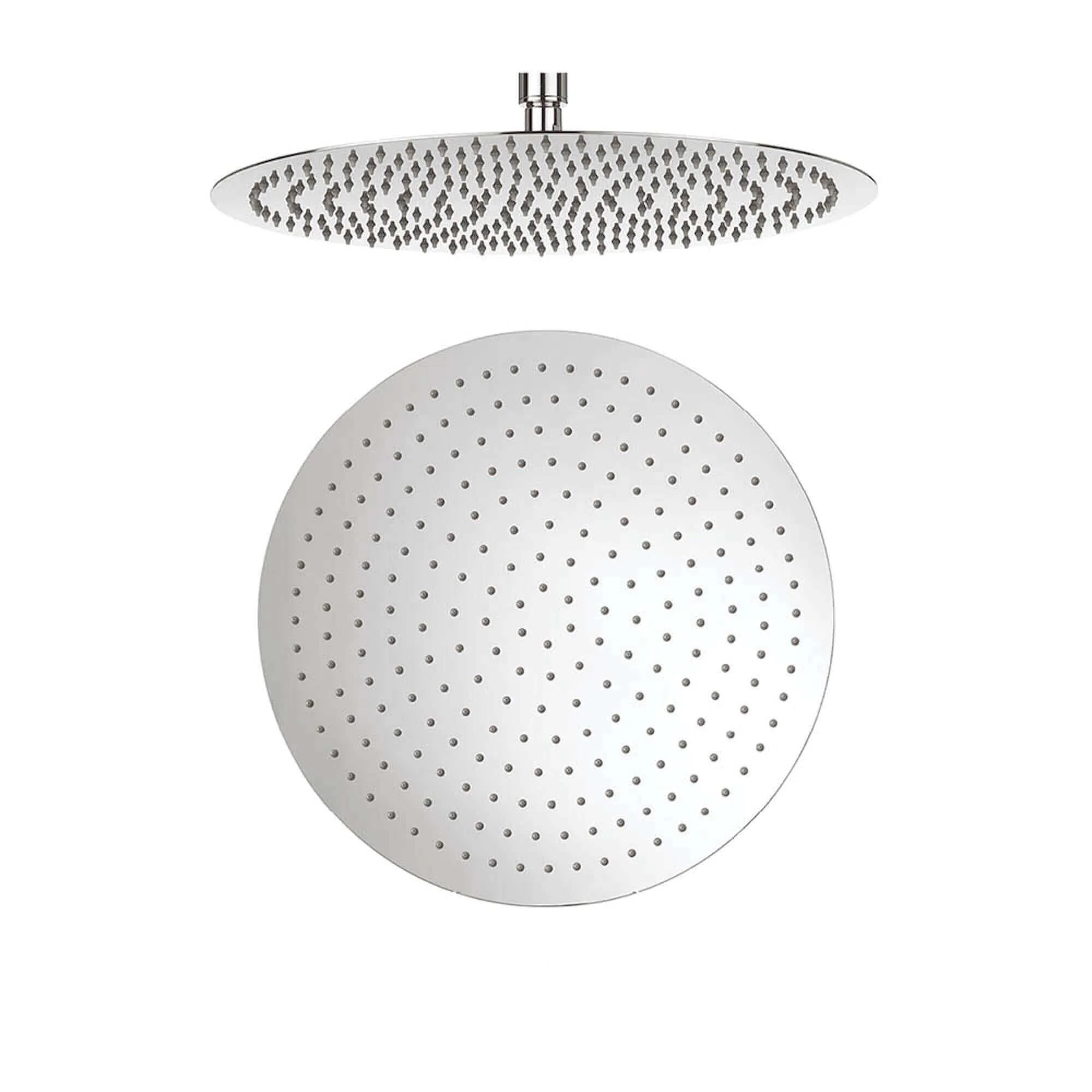 Contemporary Wall Fixed Round Ultra Slim Stainless Steel Shower Head 16" With Shower Arm - Chrome - Image 5