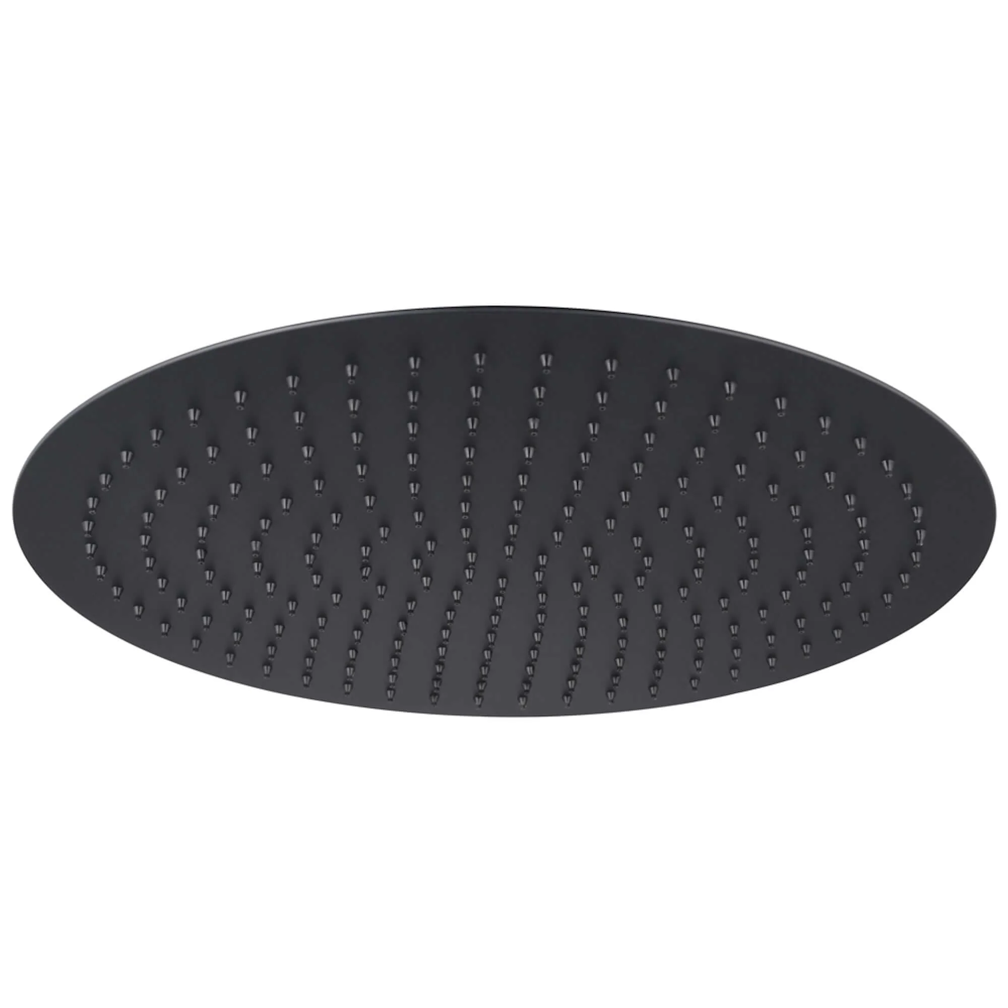 Contemporary Wall Fixed Round Ultra Slim Stainless Steel Shower Head 16" With Shower Arm - Matt Black - Image 3