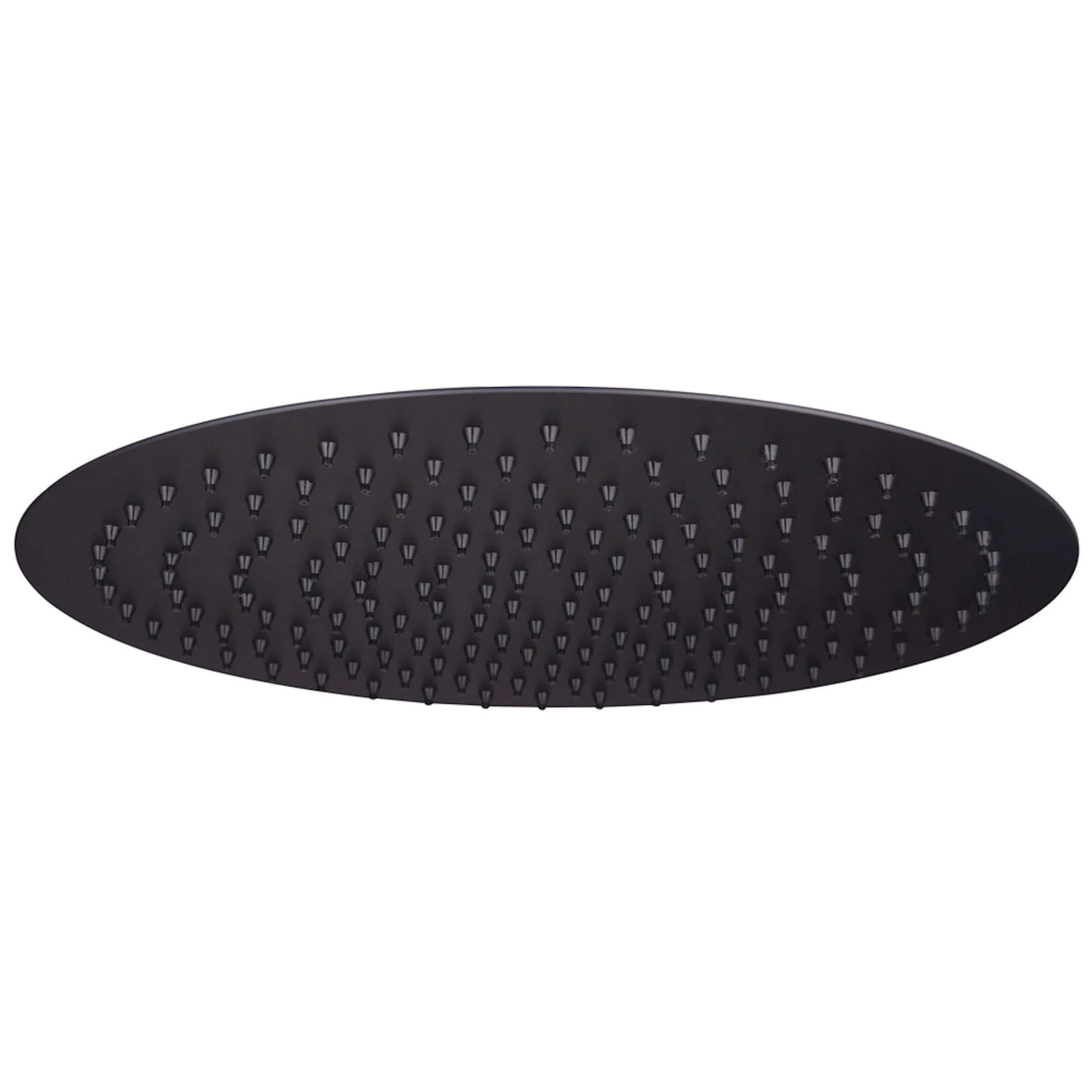 Contemporary Ceiling Fixed Round Ultra Slim Stainless Steel Shower Head 12" With 180mm Ceiling Shower Arm - Matt Black - Image 3