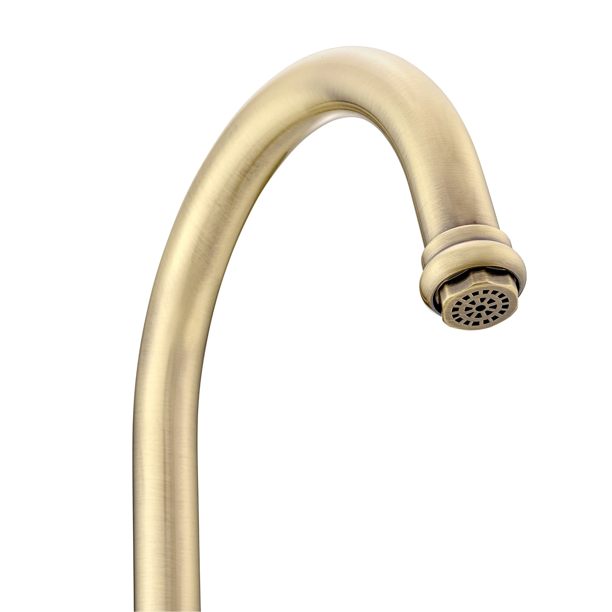Dorchester Georgian dual flow kitchen sink tap with twin white levers - antique brass - Image 3