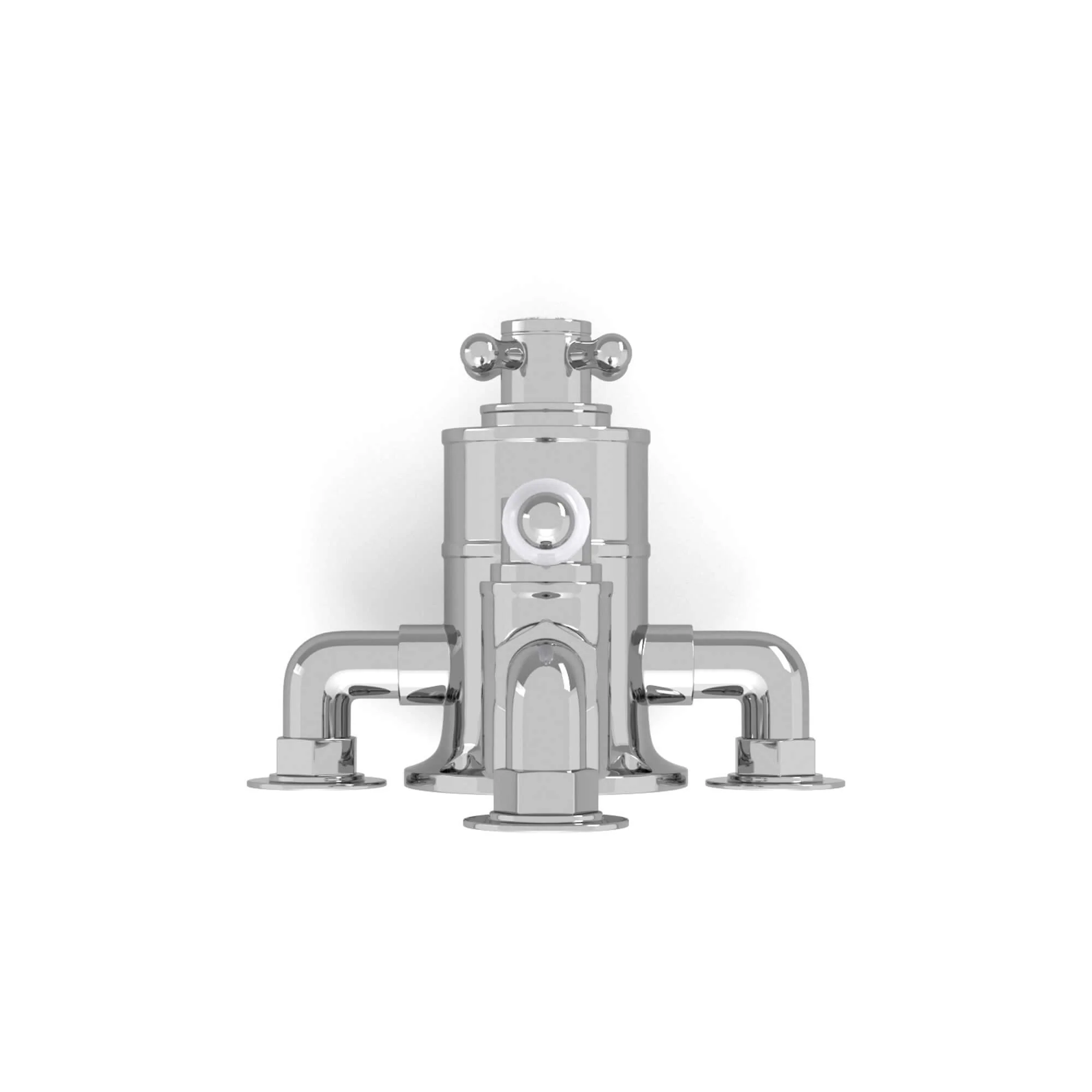 Downton traditional twin thermostatic shower valve semi-exposed - chrome - Image 6