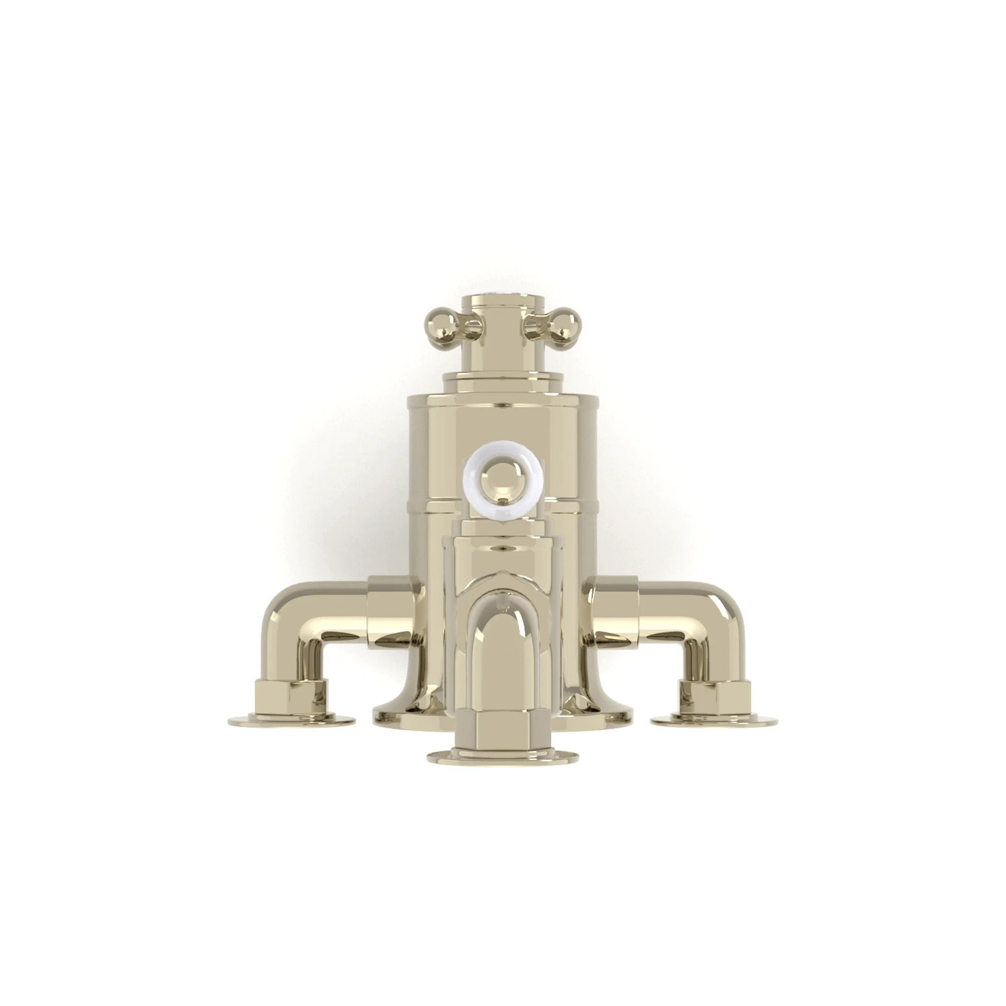 Downton traditional twin thermostatic shower valve semi-exposed - gold - Image 6