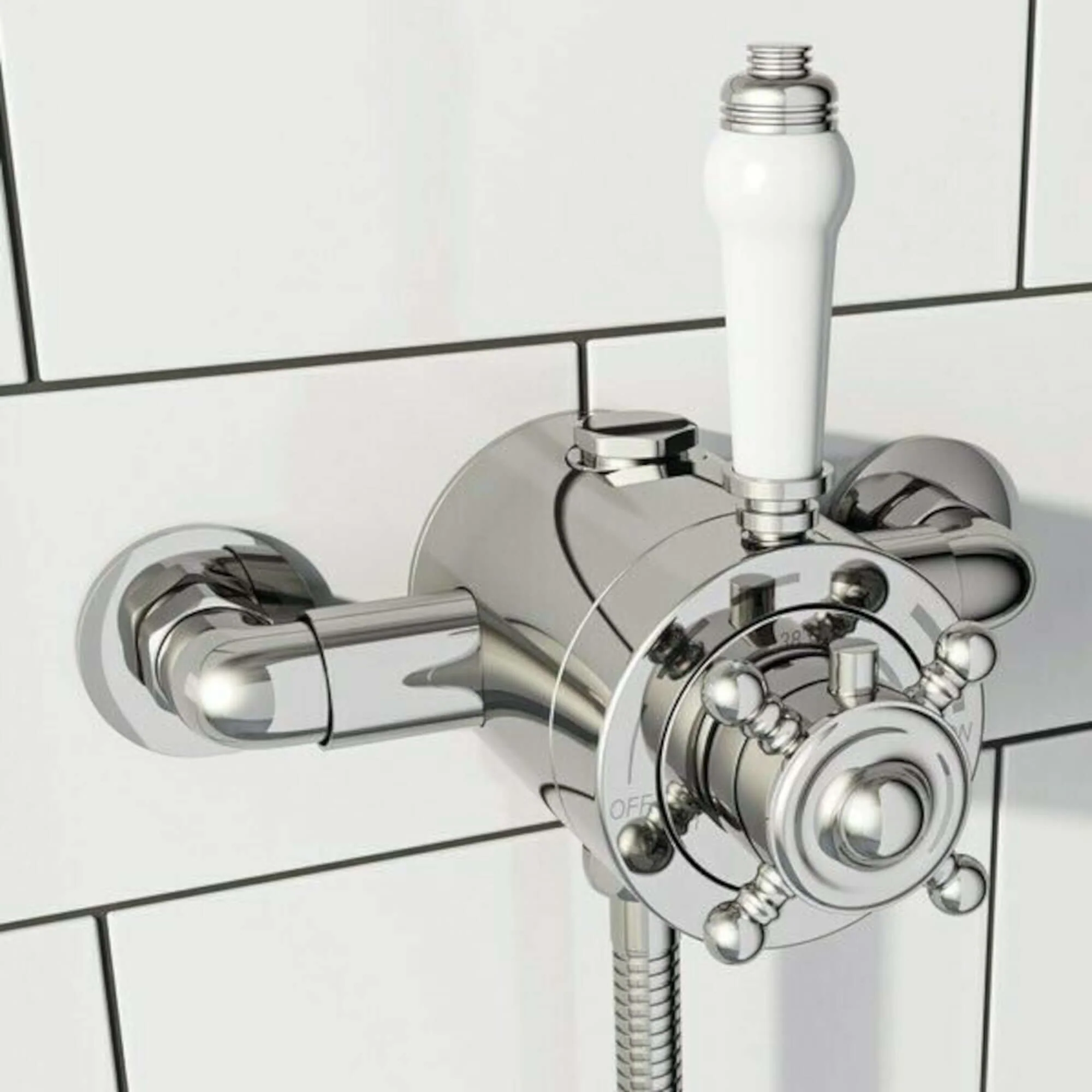 Dulwich traditional exposed thermostatic concentric shower valve top or bottom outlet - chrome - Image 2