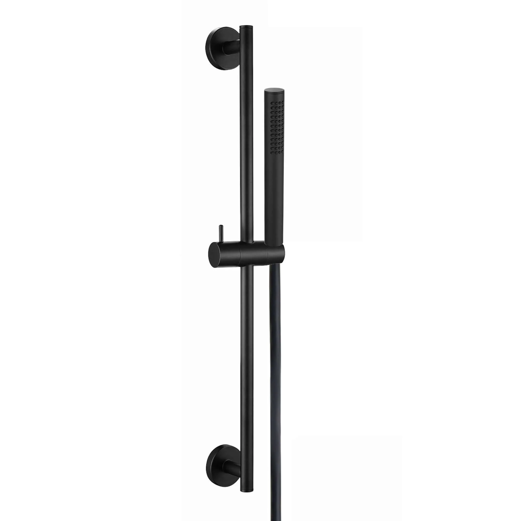 Dune contemporary thermostatic shower mixer bar valve with slider rail kit - matt black - Image 3