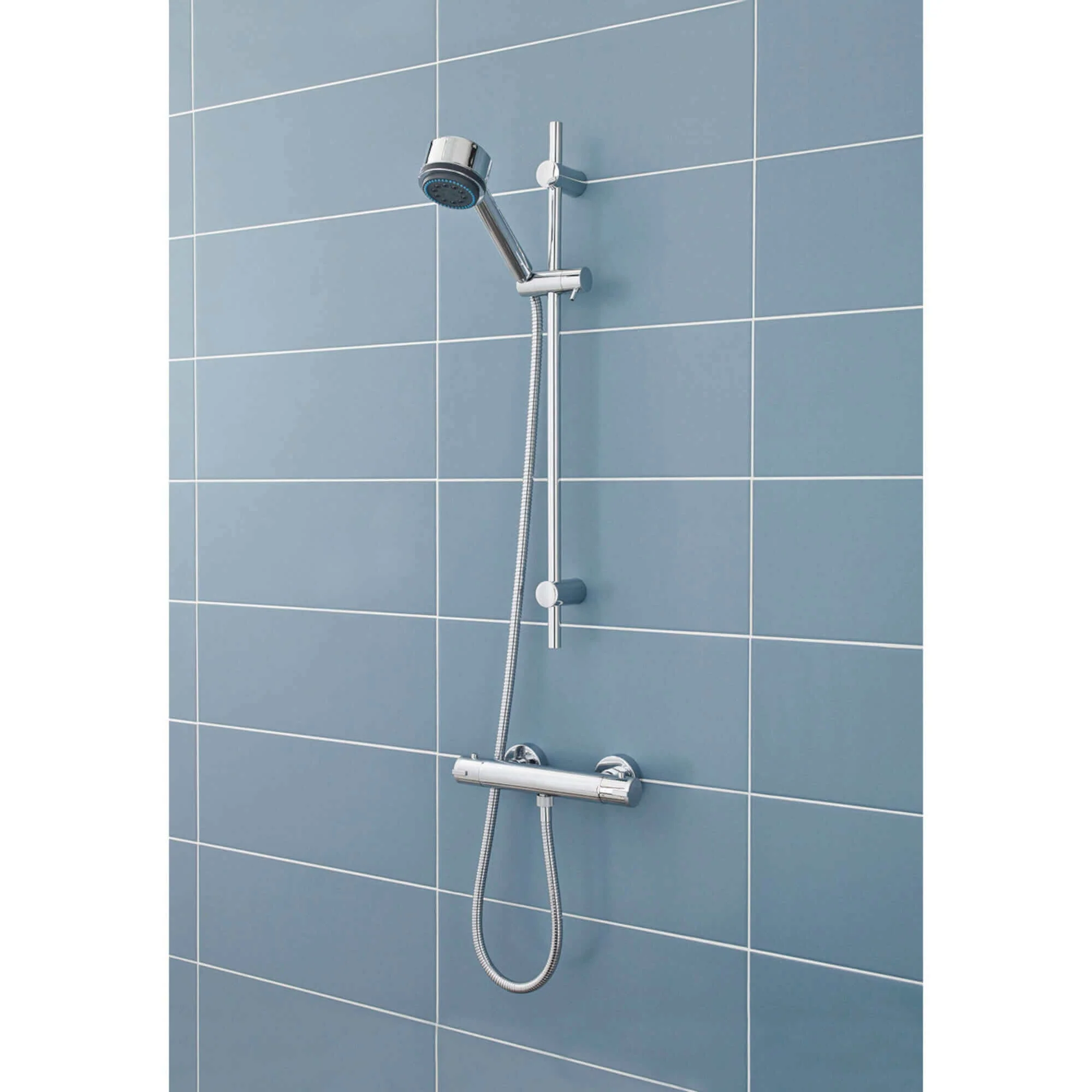 Dune round bottom outlet thermostatic bar shower valve - chrome - Image 5