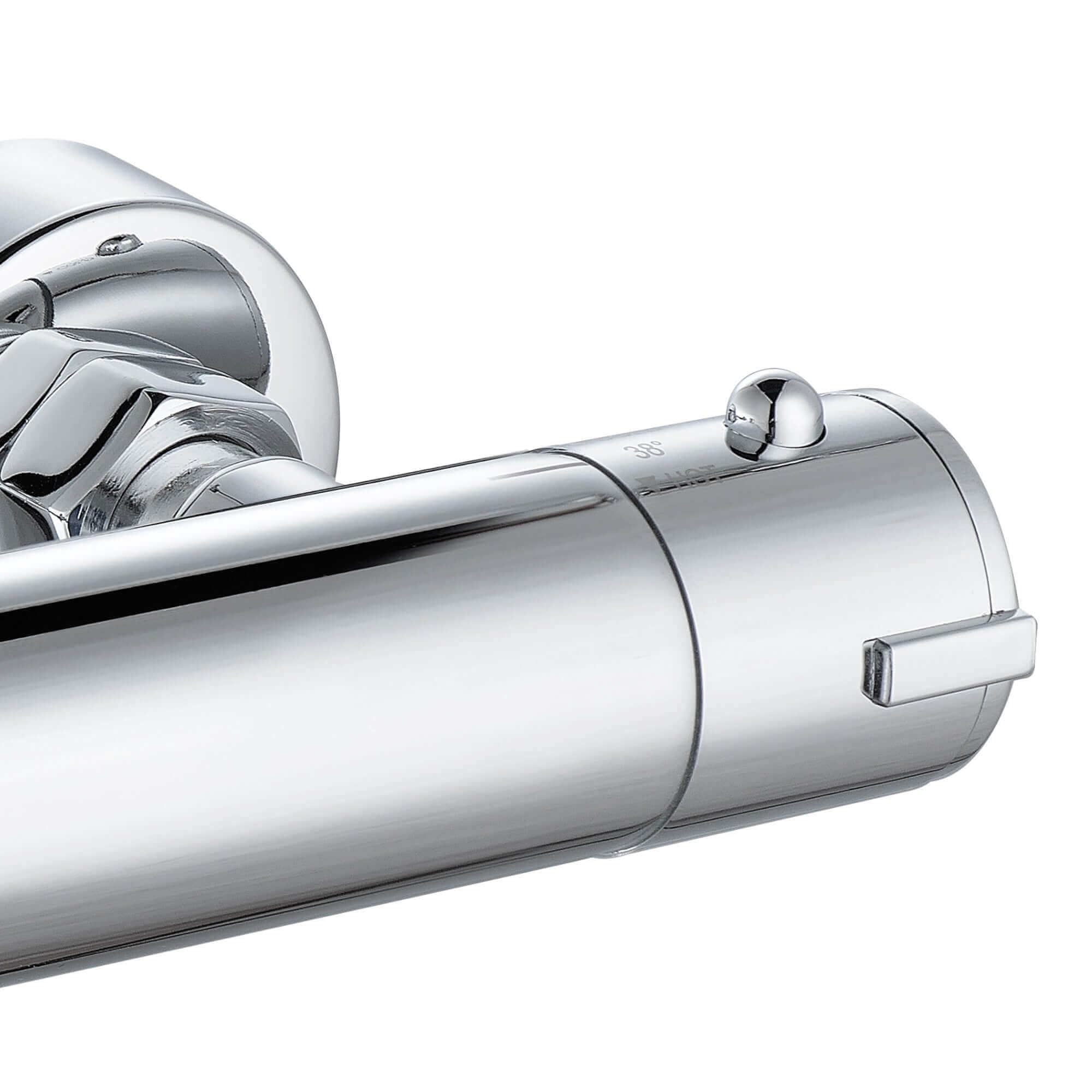 Dune round bottom outlet thermostatic bar shower valve - chrome - Image 6