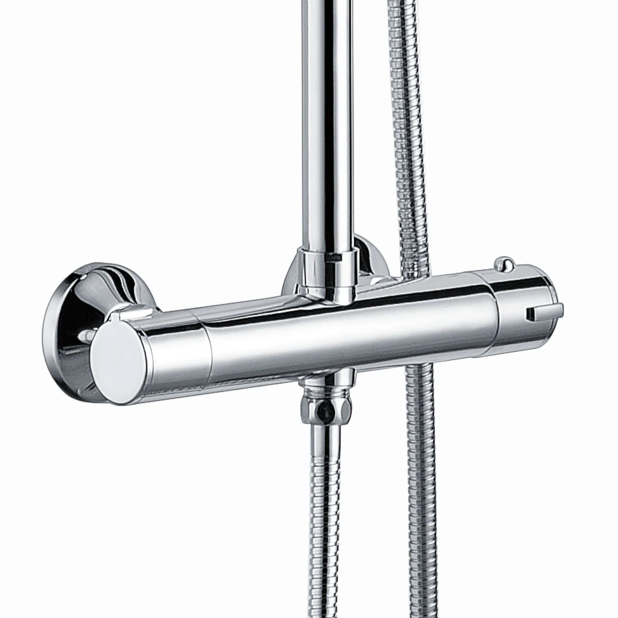 Dune round thermostatic shower set 200mm head & handheld - chrome - Image 4