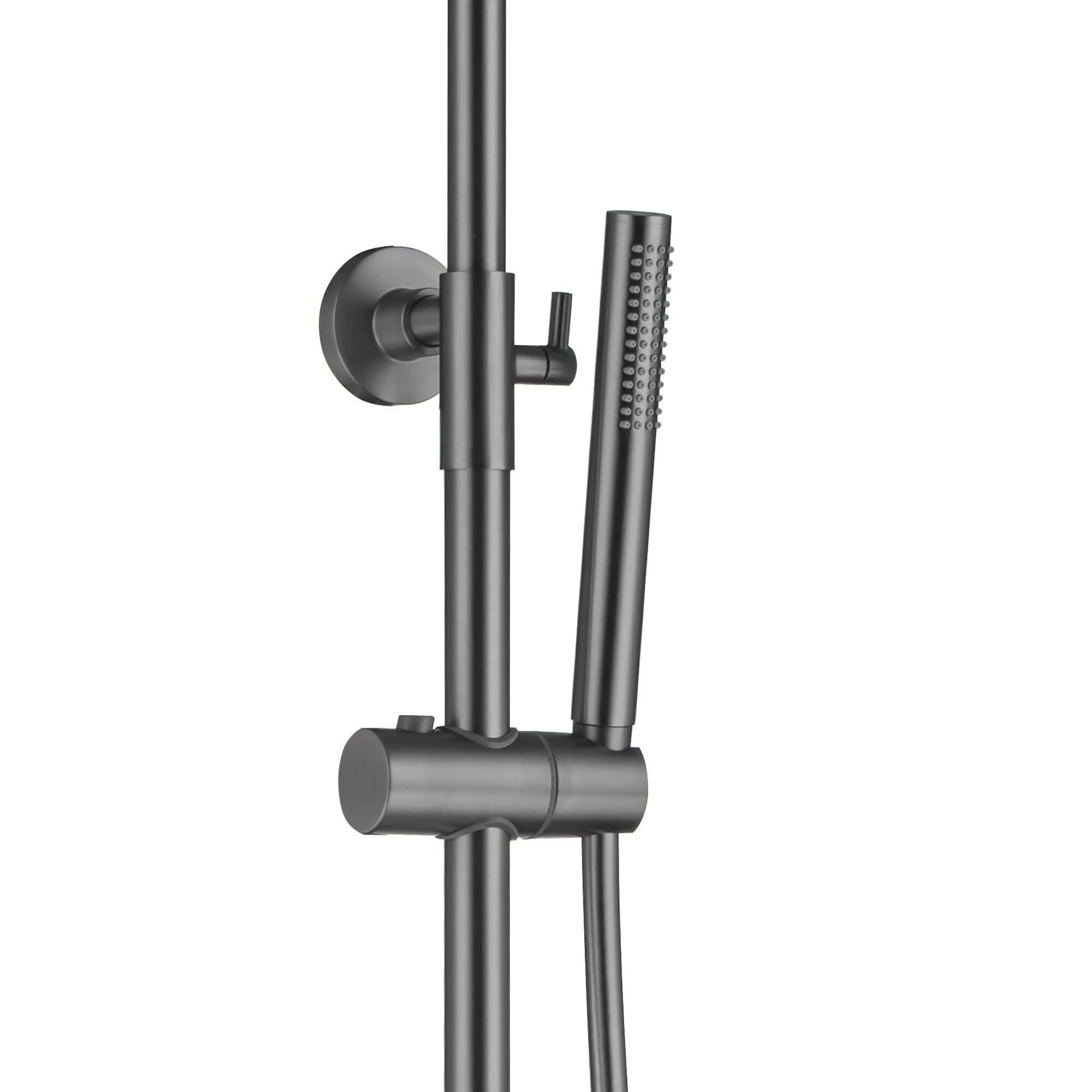 Dune round thermostatic shower set 200mm head & handheld - gunmetal grey - Image 3