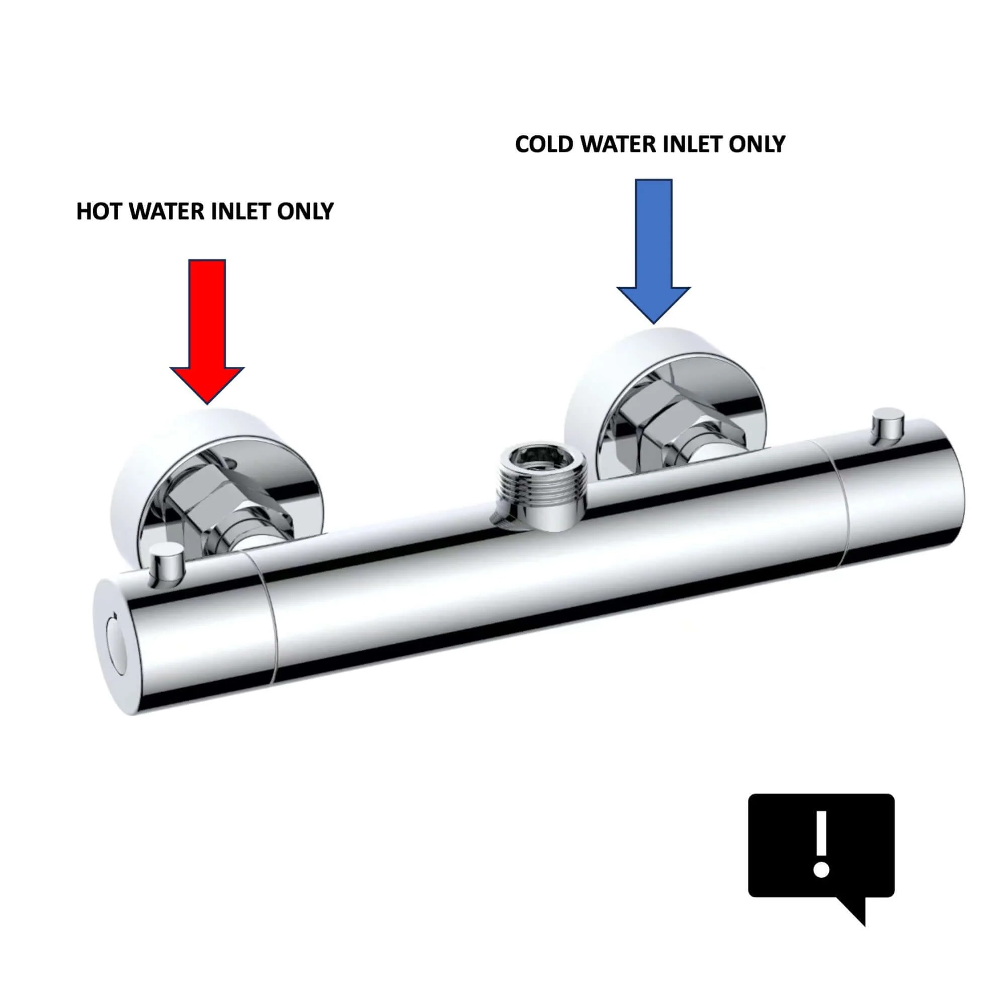 Dune thermostatic bar shower mixer valve top outlet 1/2" or 3/4" outlet (with adaptor) contemporary - chrome - Image 3