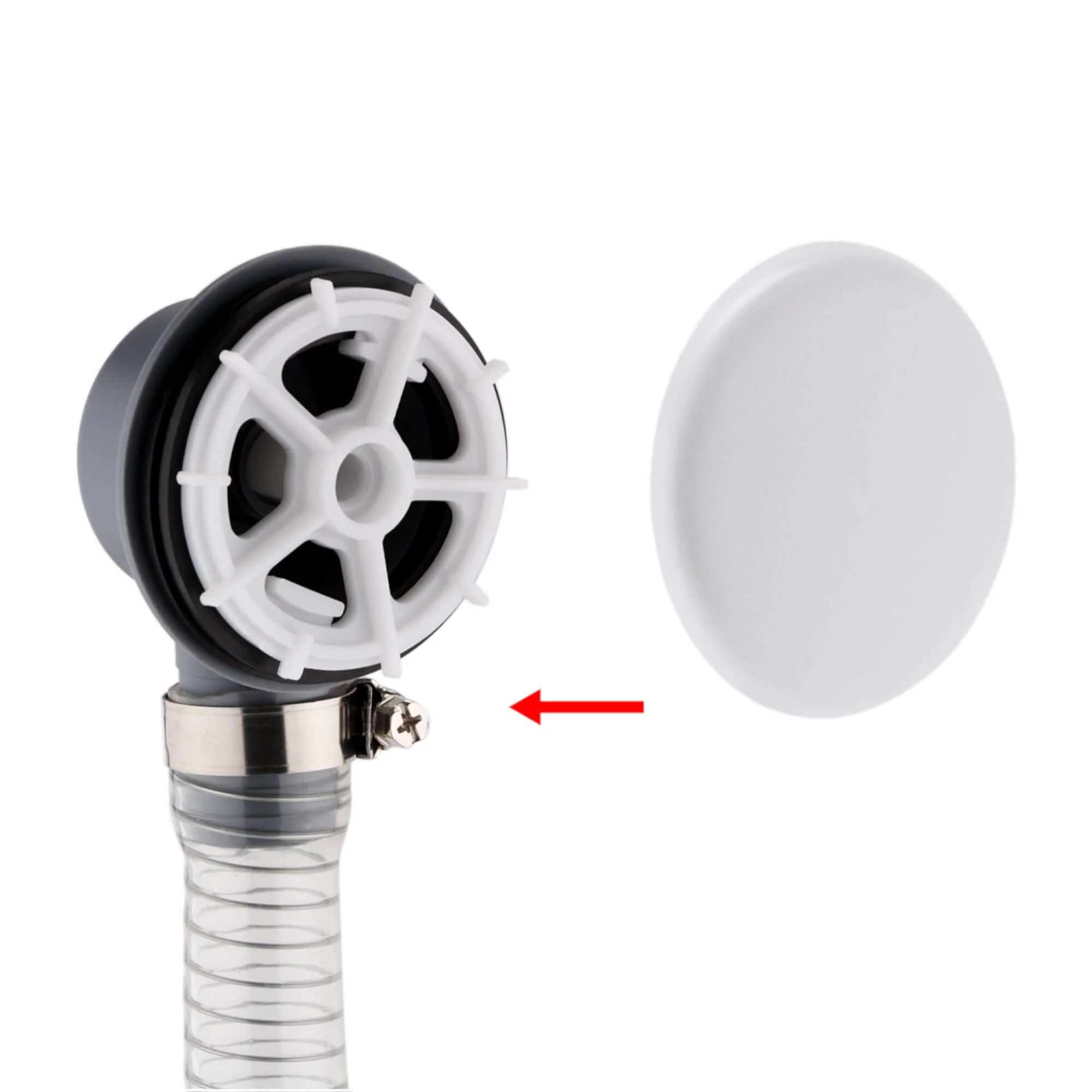 Easy clean cut to size pipe bath sprung waste & overflow (bath thickness 5-15mm) - matt white - Image 3