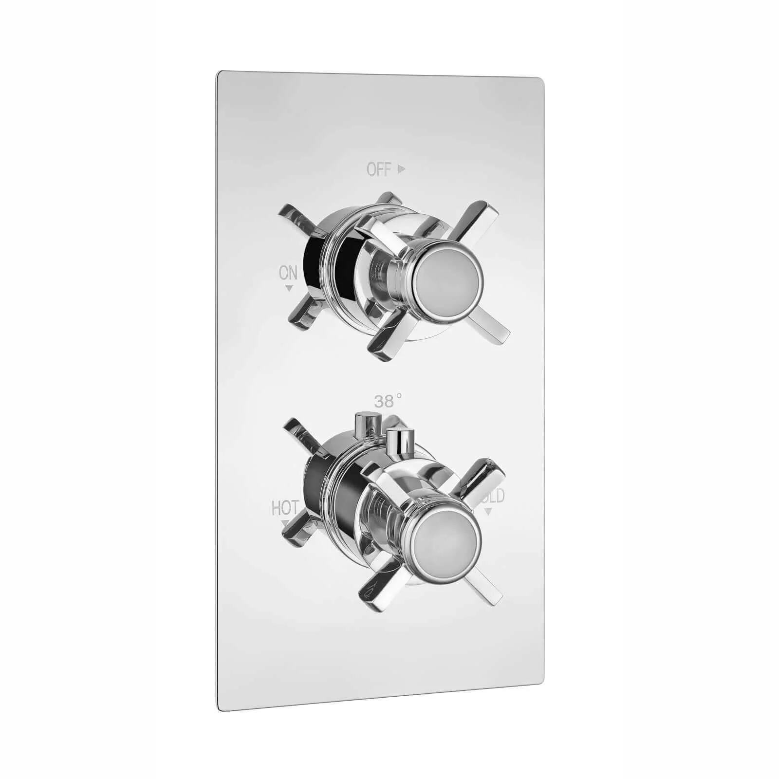 Edwardian Traditional Crosshead And White Details Concealed Thermostatic Shower Set Ceiling Fixed 8" Shower Head - Chrome (1 Outlet) - Image 6