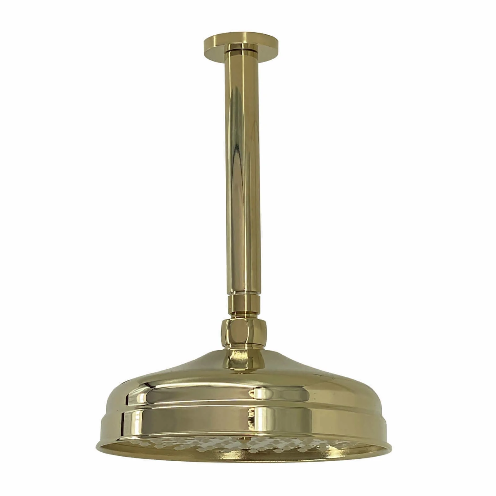 Edwardian Traditional Crosshead And White Details Concealed Thermostatic Shower Set Ceiling Fixed 8" Shower Head - Gold (1 Outlet) - Image 3