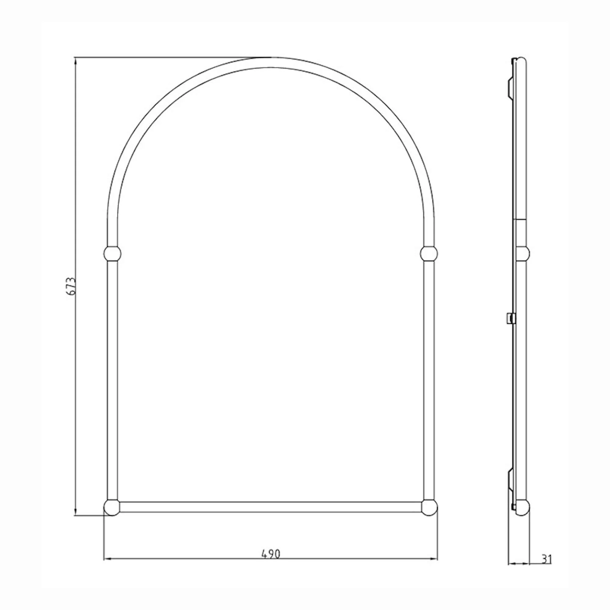 Elizabeth traditional brass framed decorative arched mirror - antique brass - Image 5