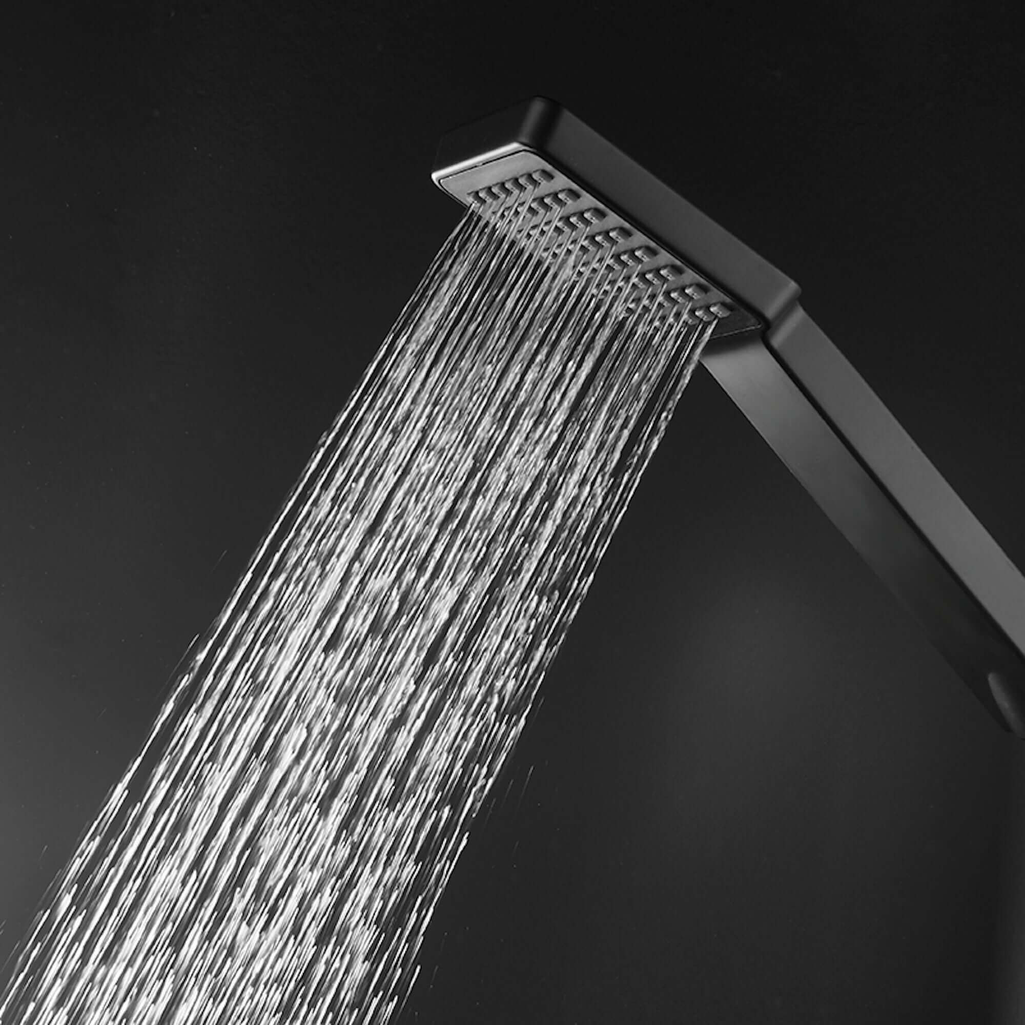 Enzo square thermostatic shower set two outlet with ultra slim 400mm shower head and handheld - matt black - Image 4