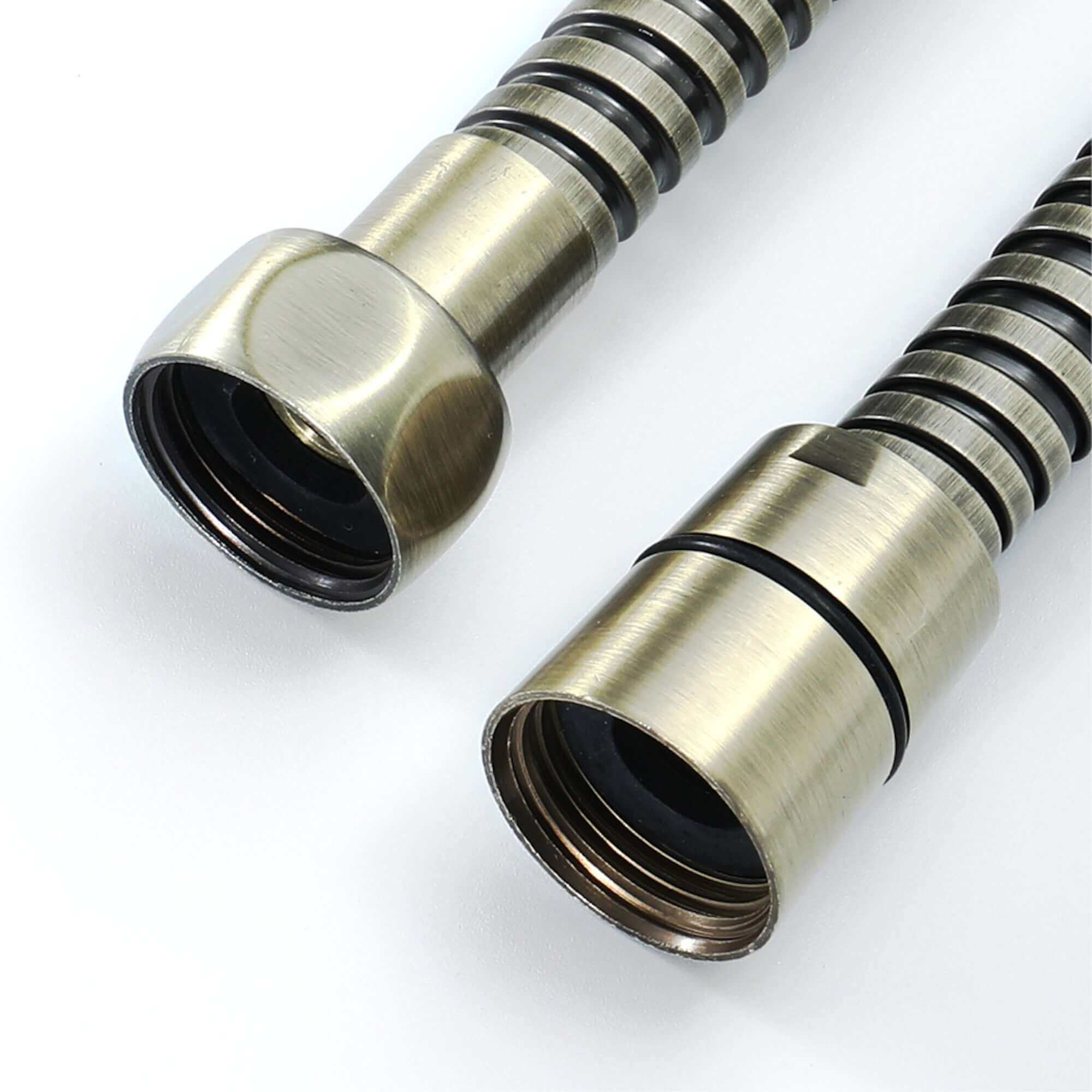 Flex shower hose stainless steel 1.75m large bore - antique brass - Image 3