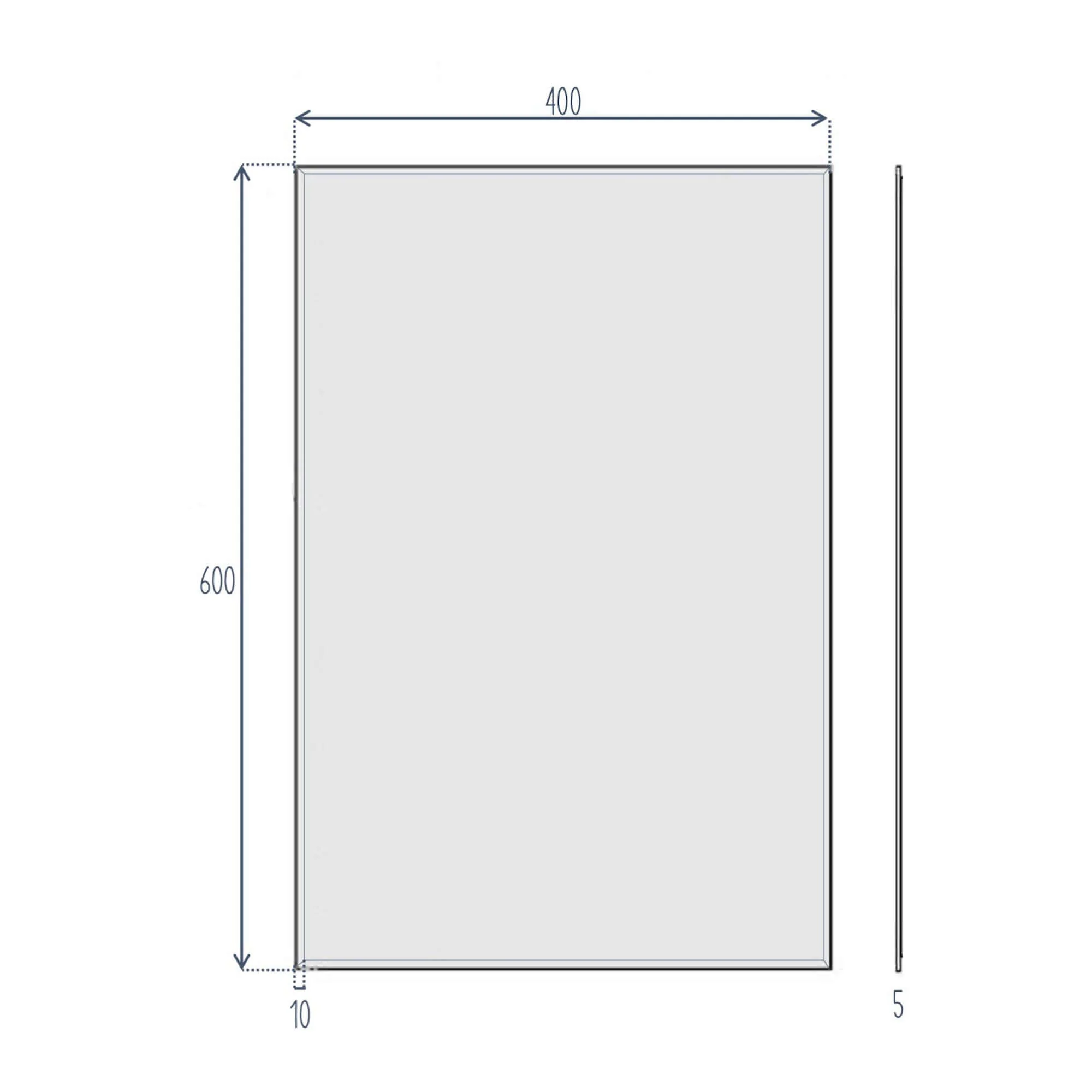 Horizon Rectangular frameless mirror beveled edge (400 x 600mm) - Image 7