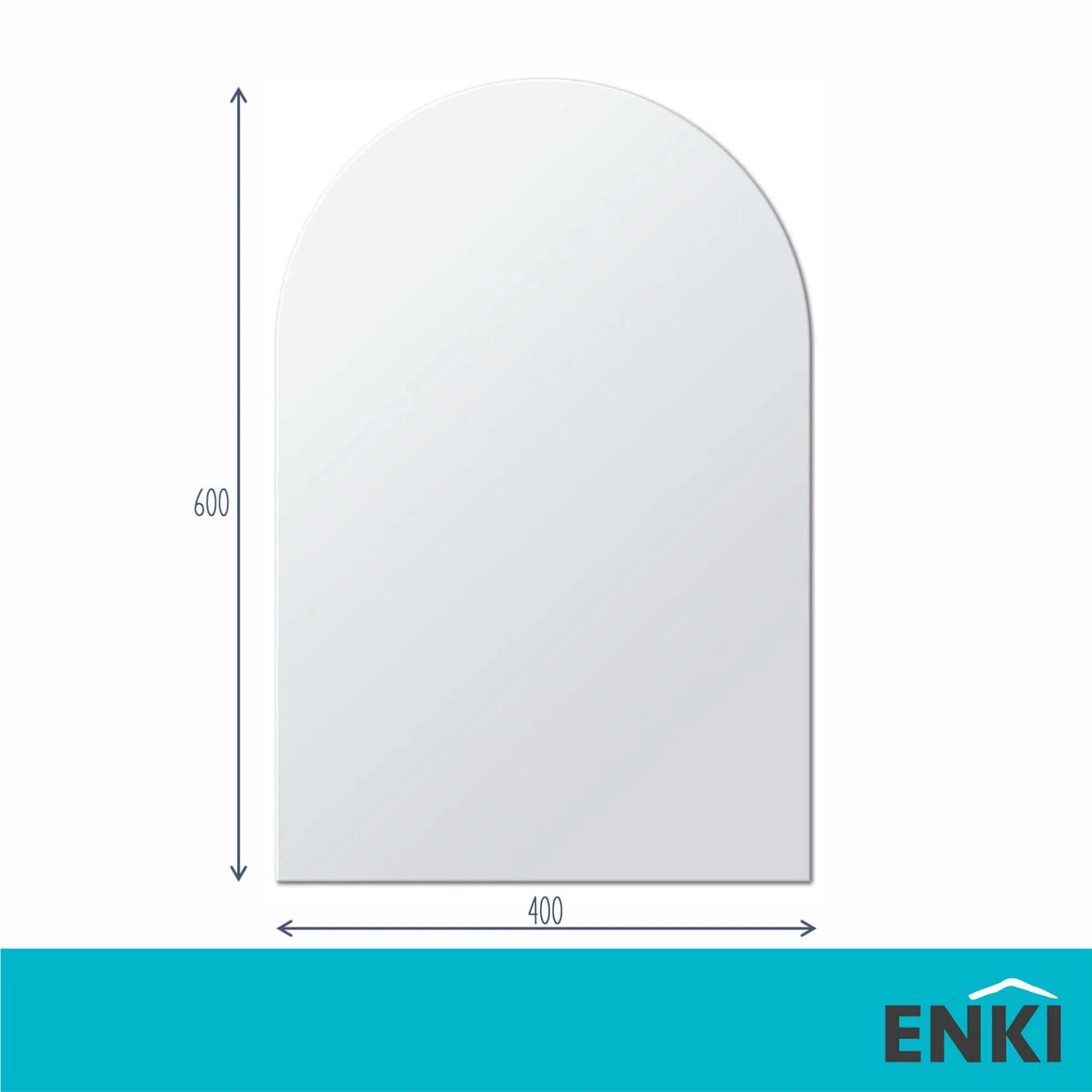 Horizon frameless mirror polished edge 400 x 600mm - arched - Image 6