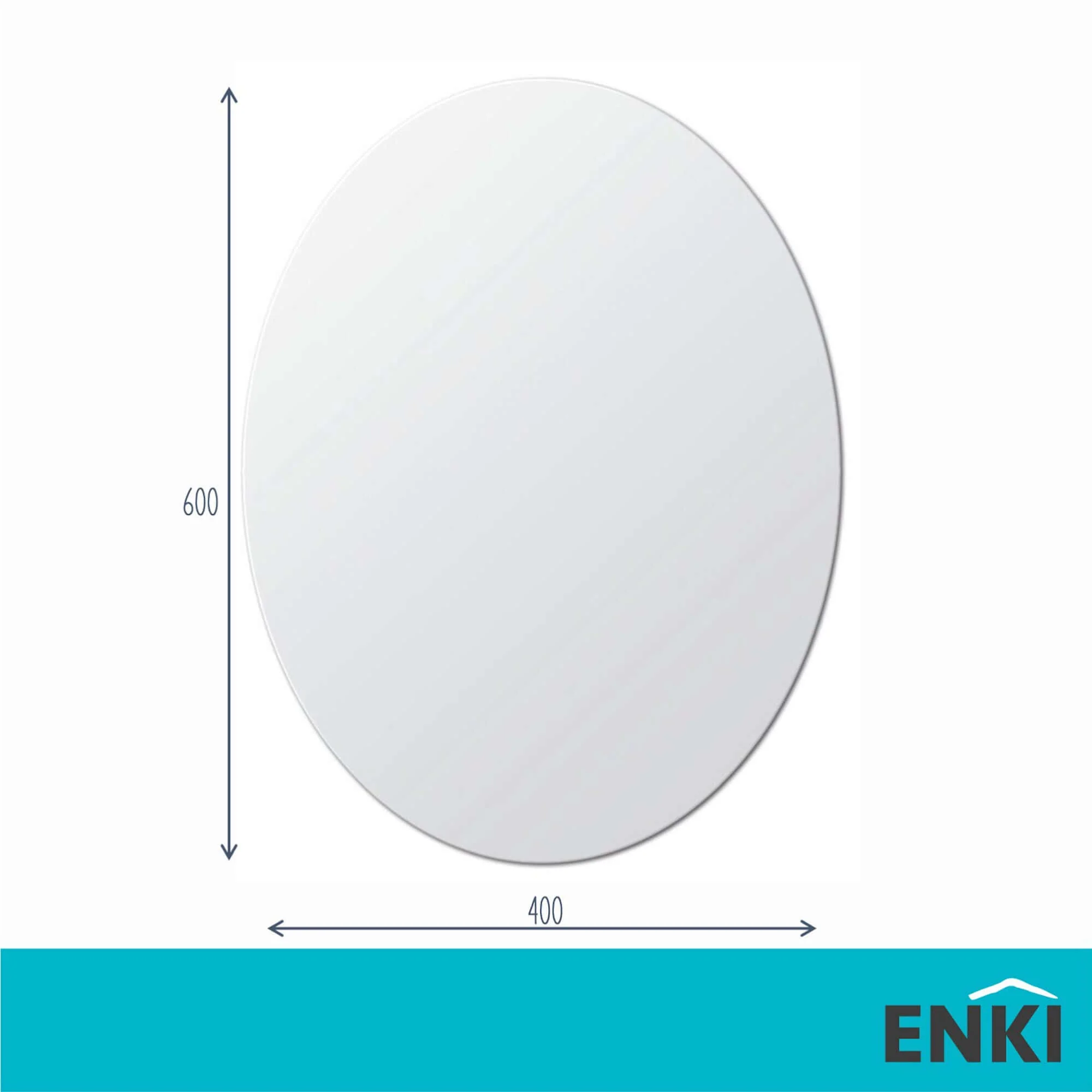 Horizon Oval frameless mirror polished edge (400 x 600mm) - Image 7