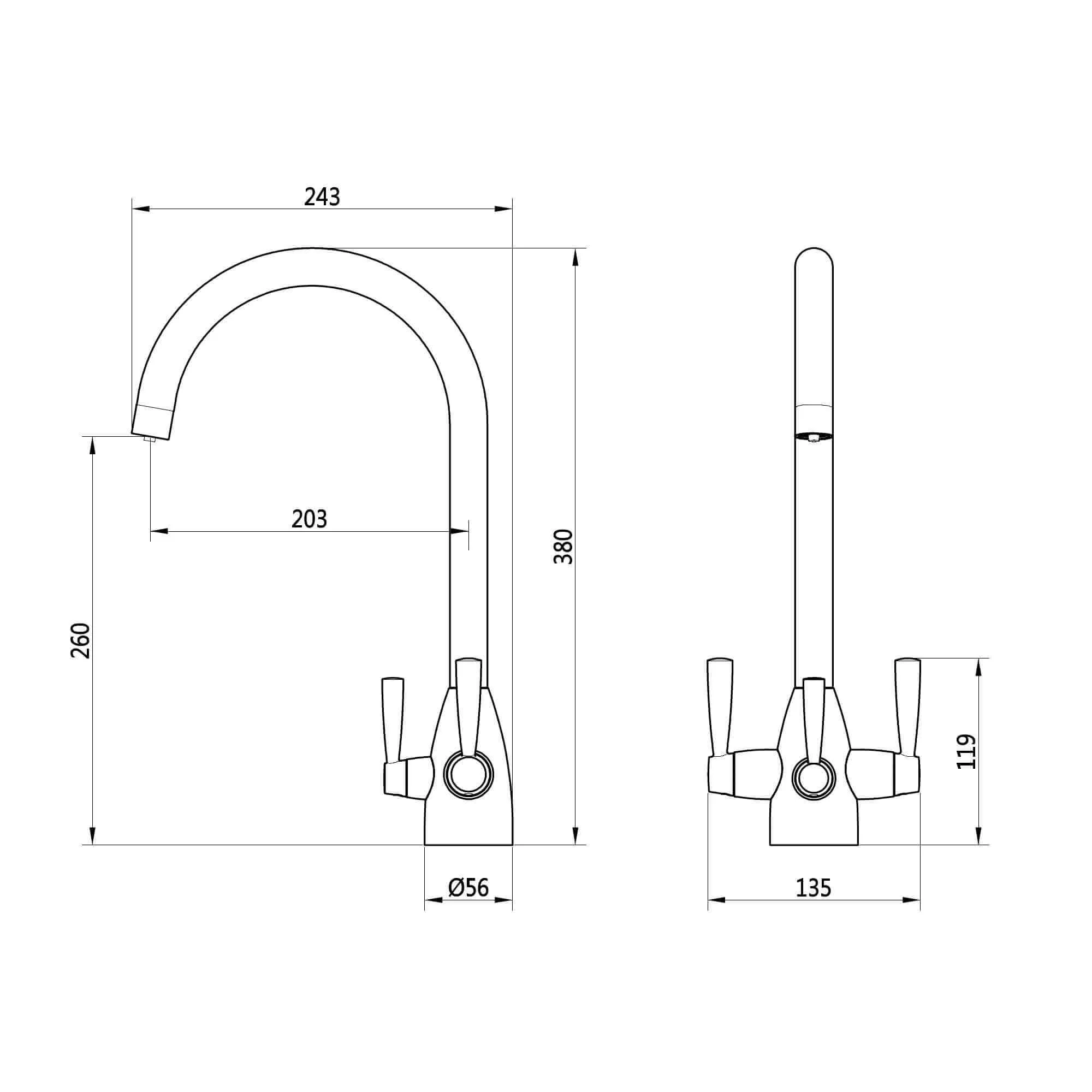 Kitchen Sink And Tap Set, Bali 760mm 1.0 Bowl Undermount Or Topmount Kitchen Sink With Overflow - Brushed Stainless Steel, Icon Filter Kitchen Tap - Image 6