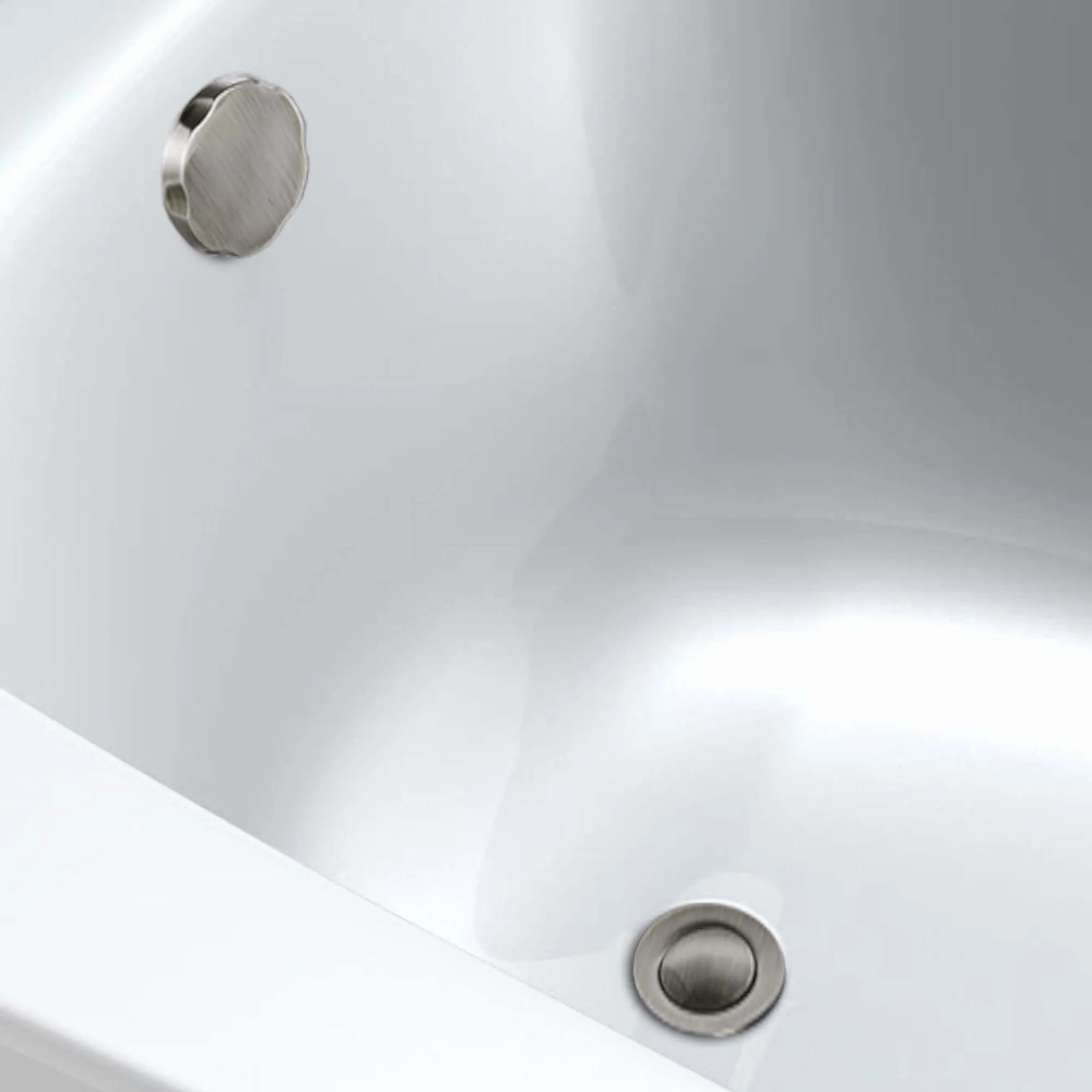 Bath pop up waste with overflow suitable for 5-25mm bath thickness - brushed nickel - Image 3