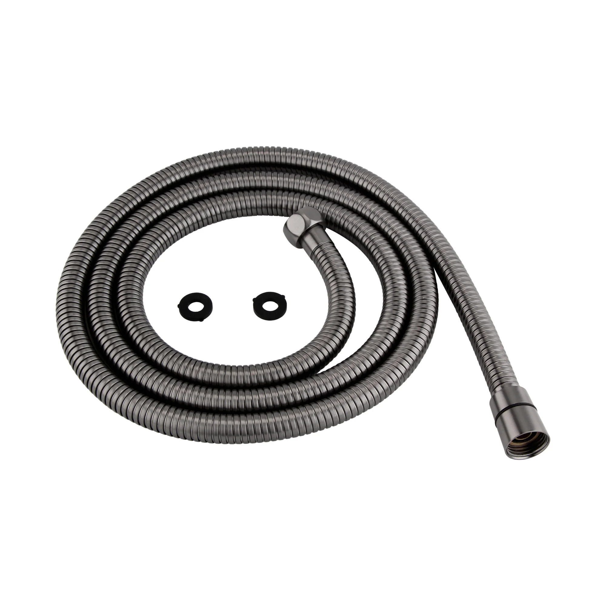 Luxury brass rectangular hand shower kit incl. hose and wall bracket with outlet for concealed installation - gunmetal grey - Image 2