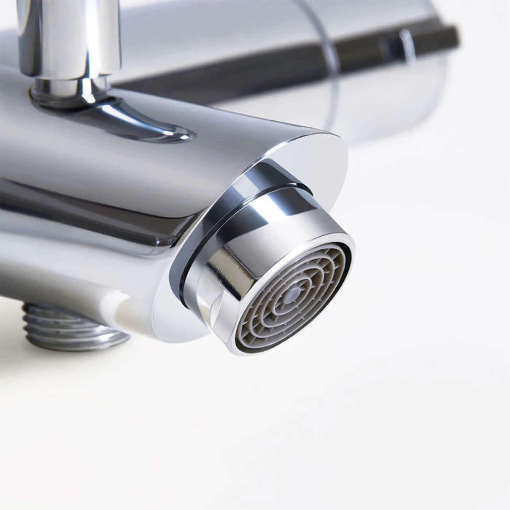 Dune modern thermostatic bath shower mixer tap deck mount with handset - chrome - Image 4